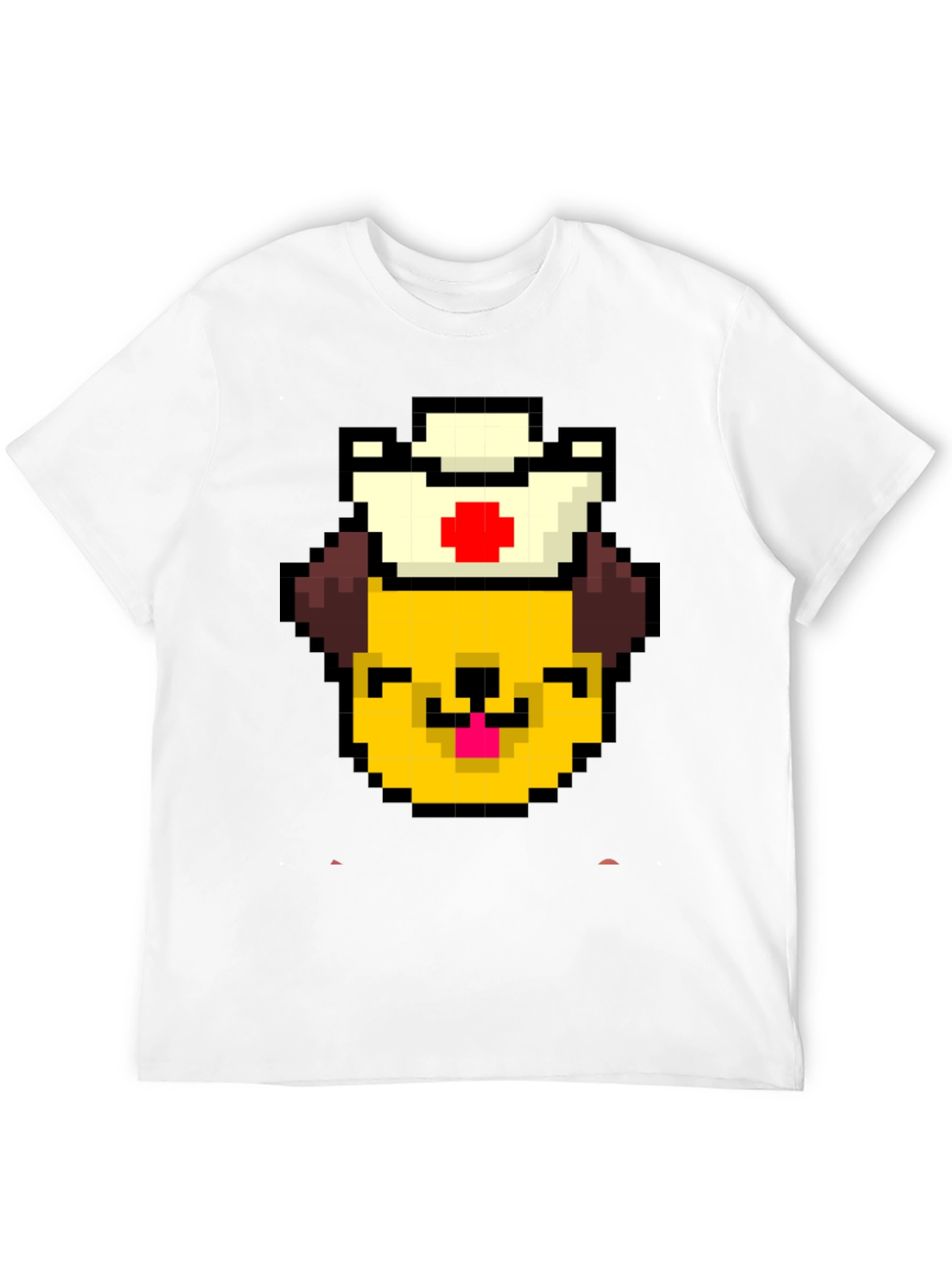 Pixel Dog Nurse Black T-Shirt