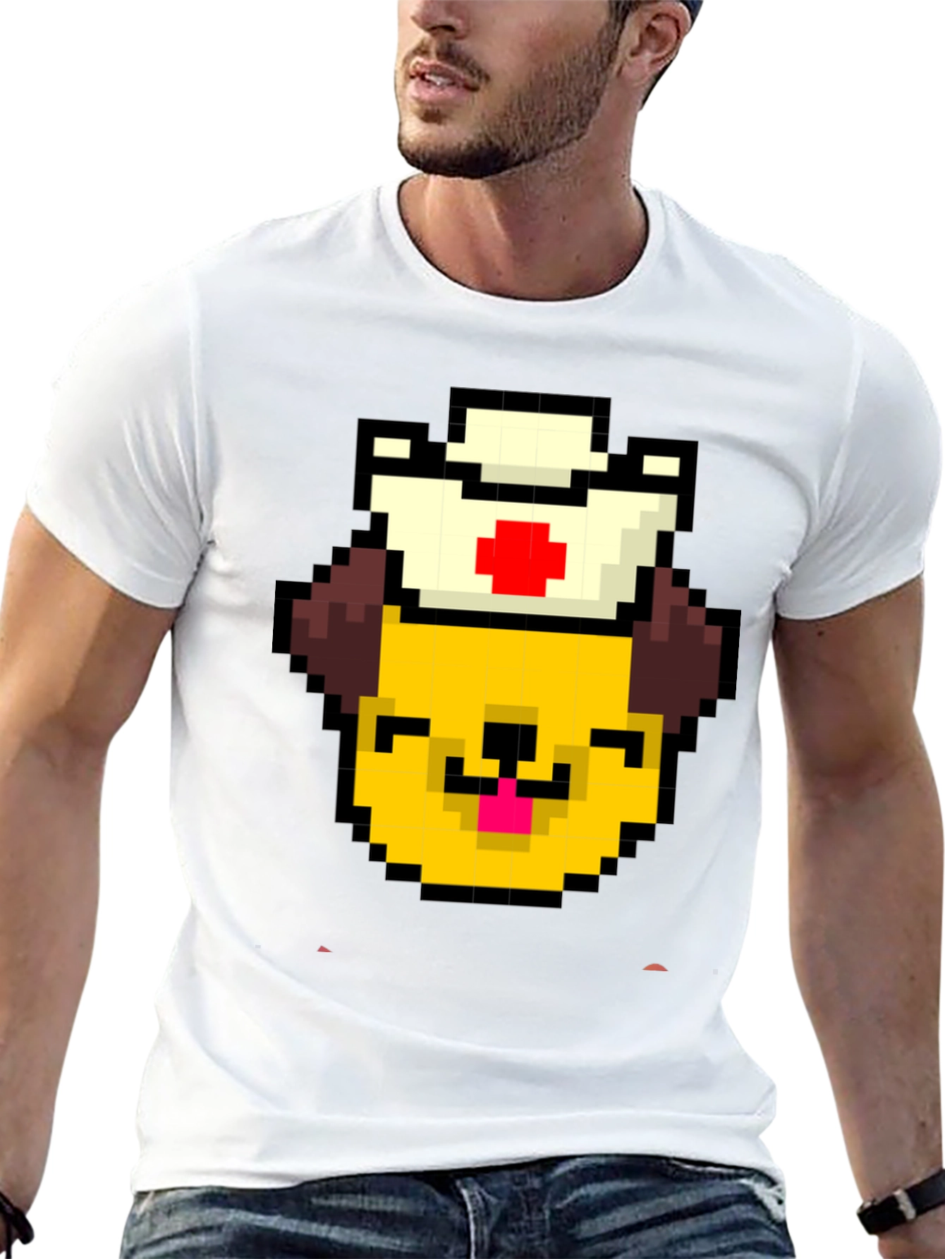 Pixel Dog Nurse Black T-Shirt