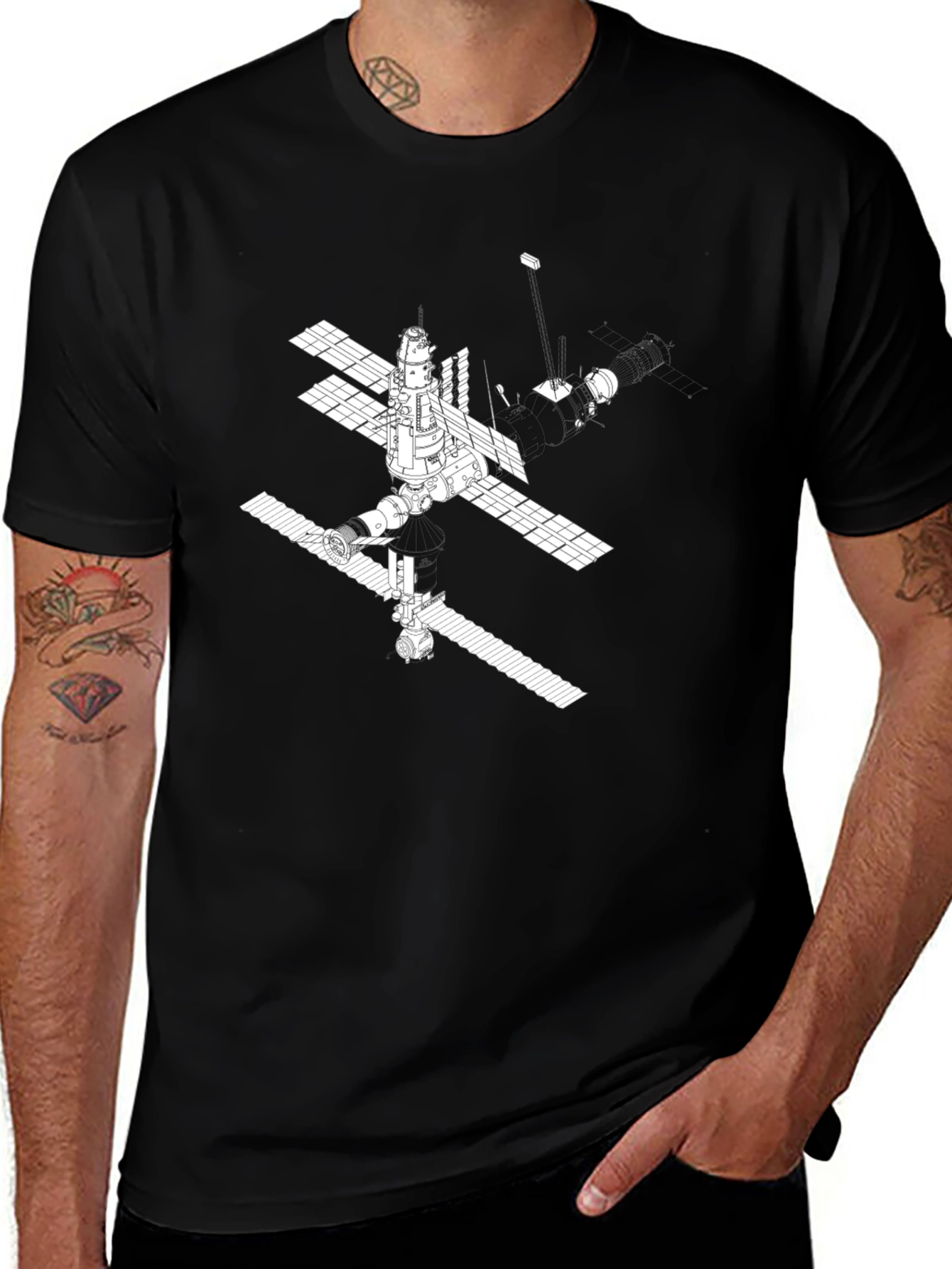Space Station Graphic Tee - Black