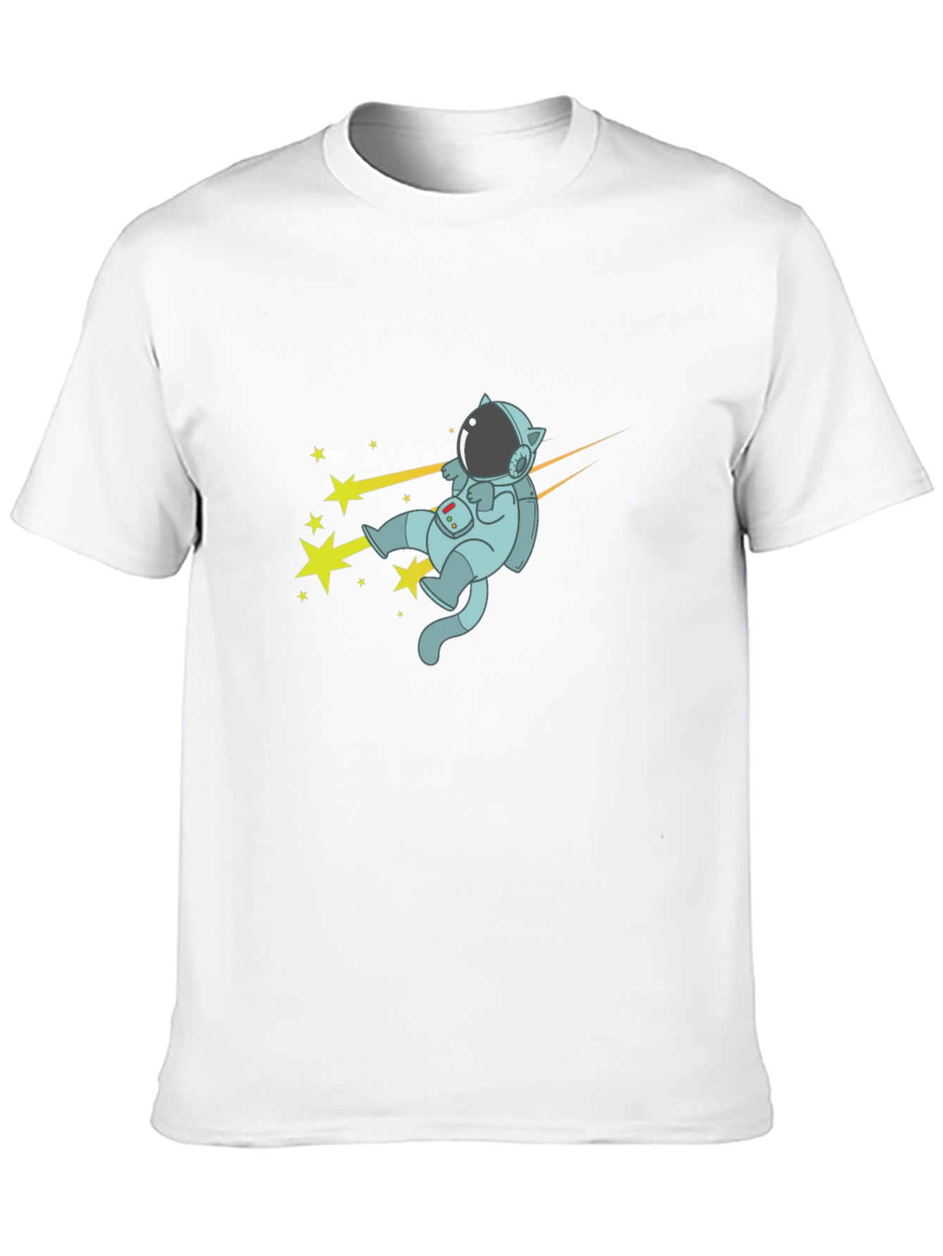 Cat Astronaut T-Shirt - Black Cotton Tee