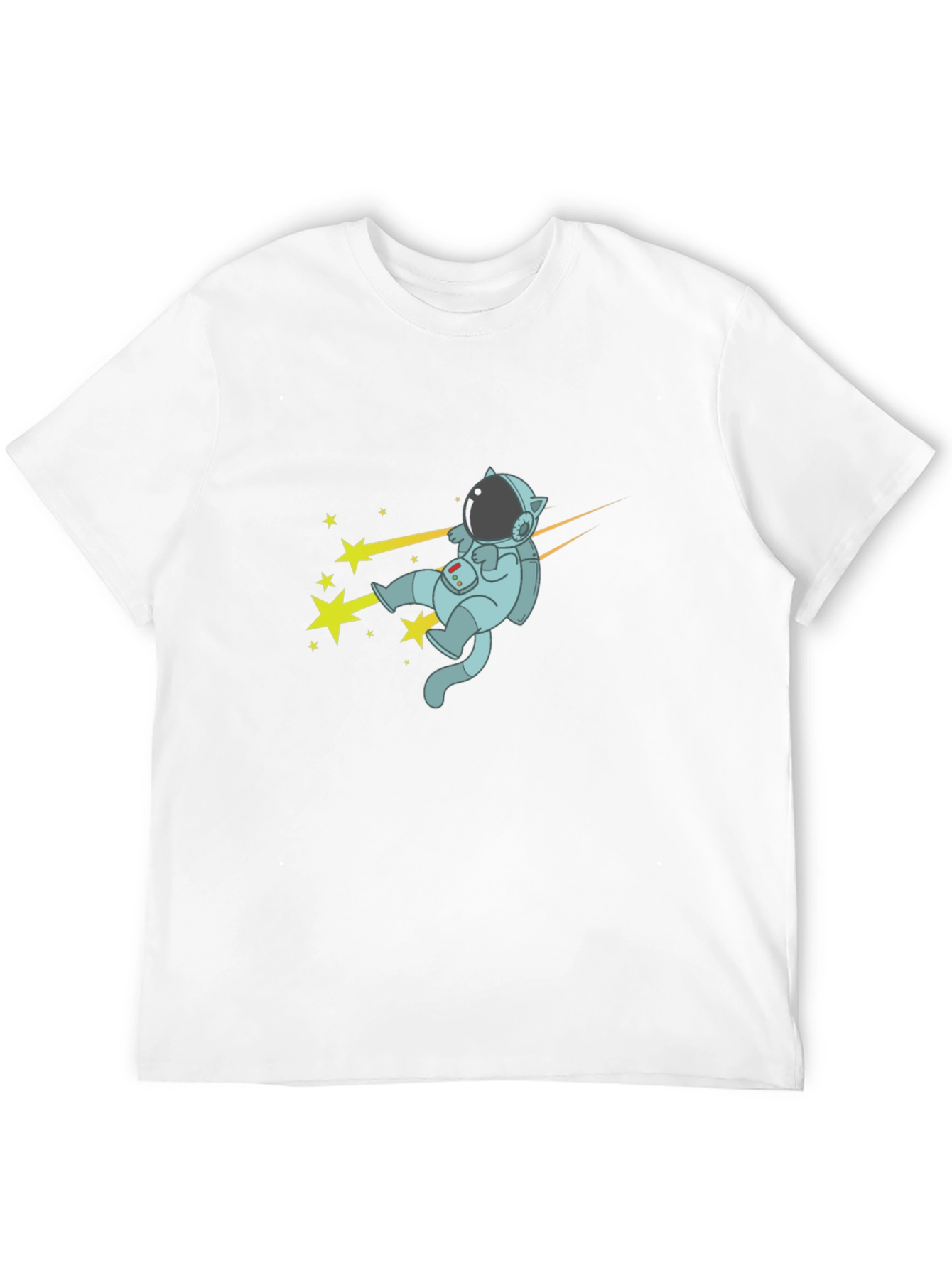 Cat Astronaut T-Shirt - Black Cotton Tee