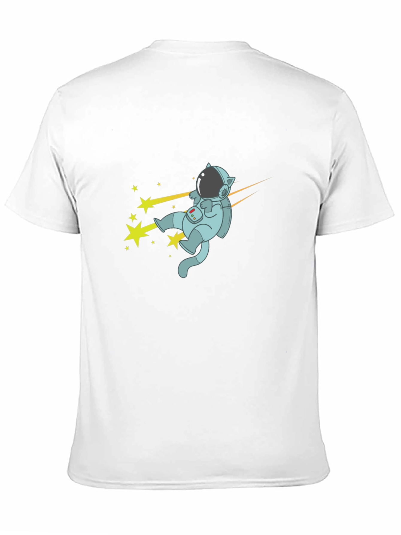 Cat Astronaut T-Shirt - Black Cotton Tee