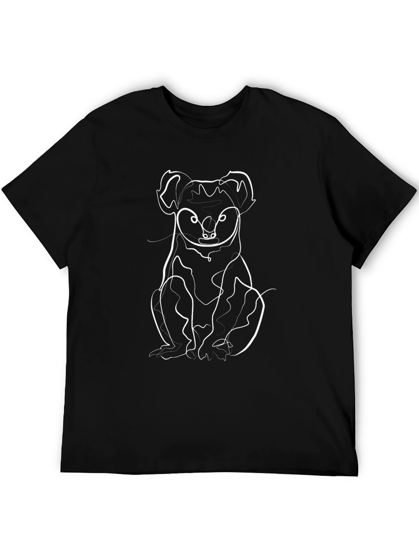 Koala Line Art Graphic Tee - Black T-Shirt