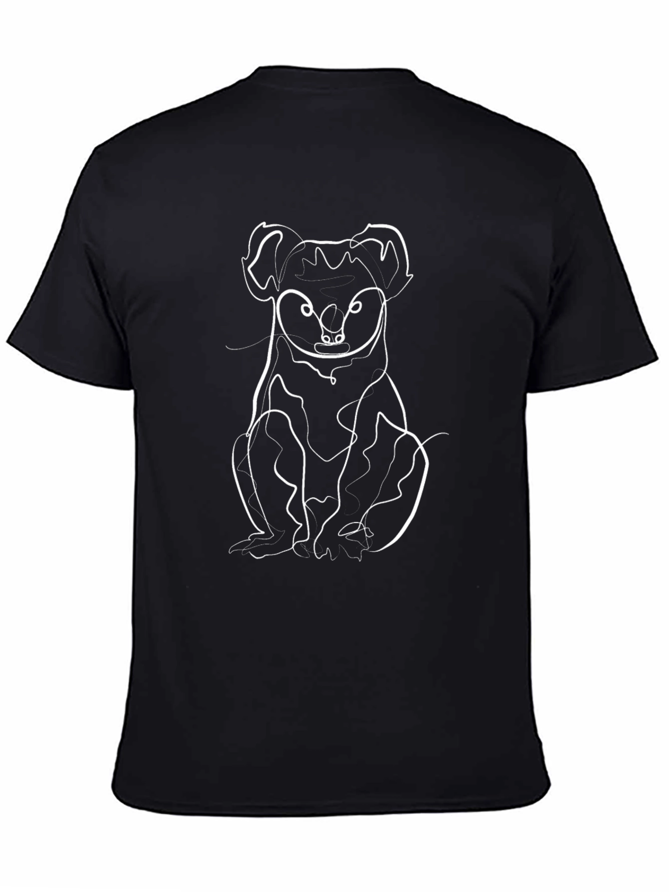 Koala Line Art Graphic Tee - Black T-Shirt