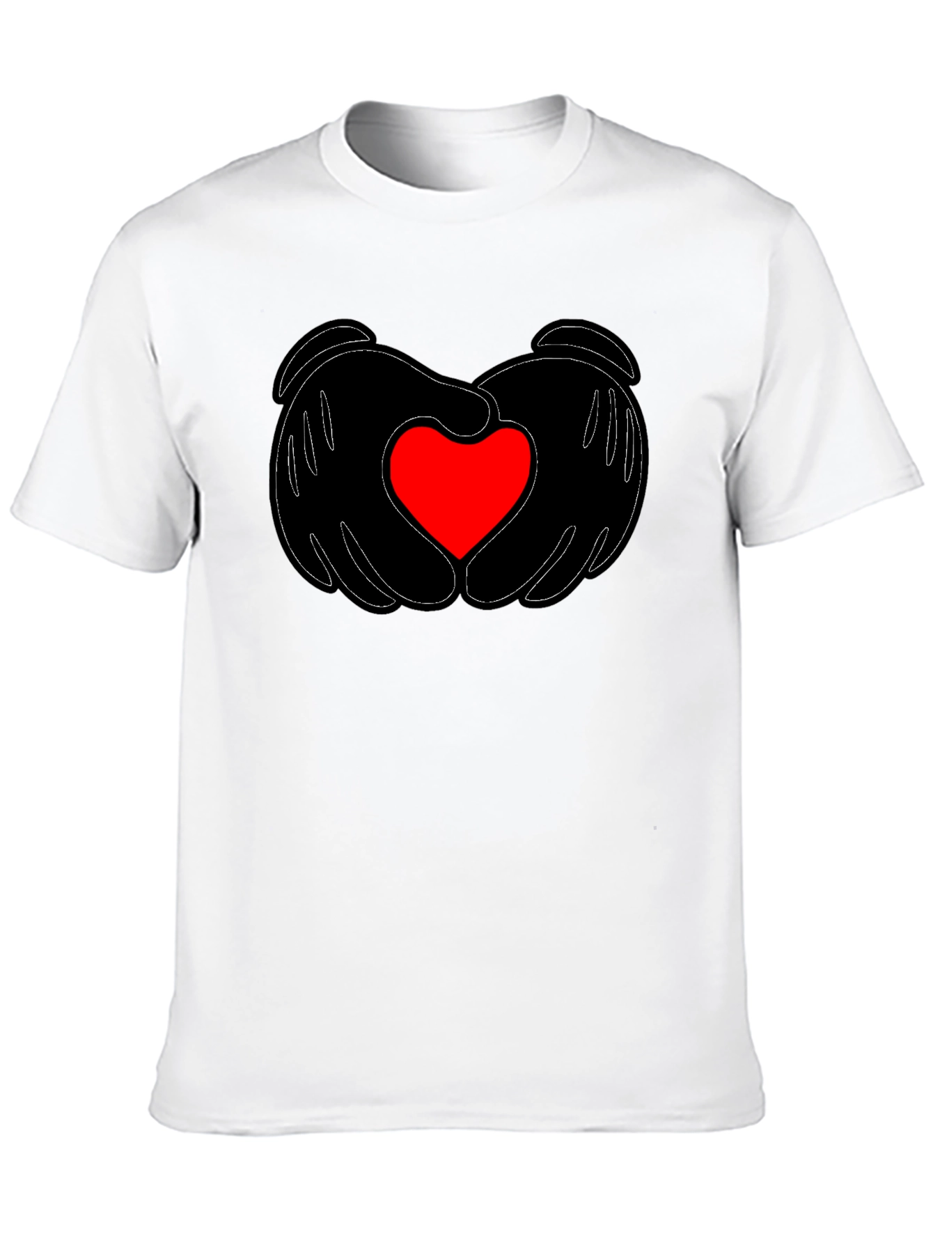 Heart Hands Graphic Tee - Stylish Black T-Shirt