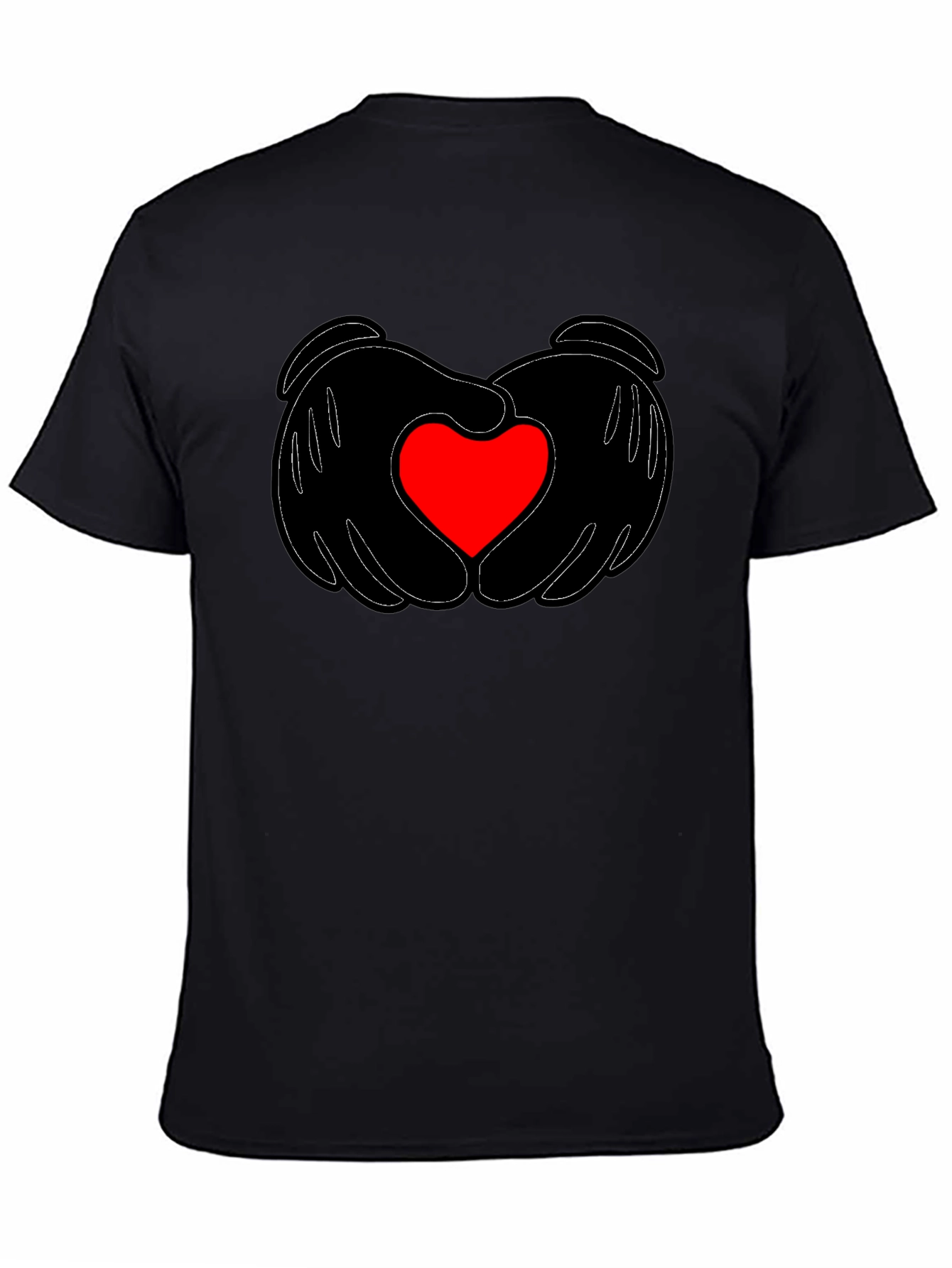 Heart Hands Graphic Tee - Stylish Black T-Shirt