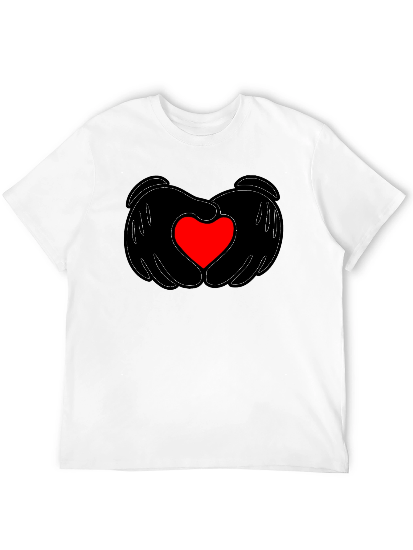 Heart Hands Graphic Tee - Stylish Black T-Shirt