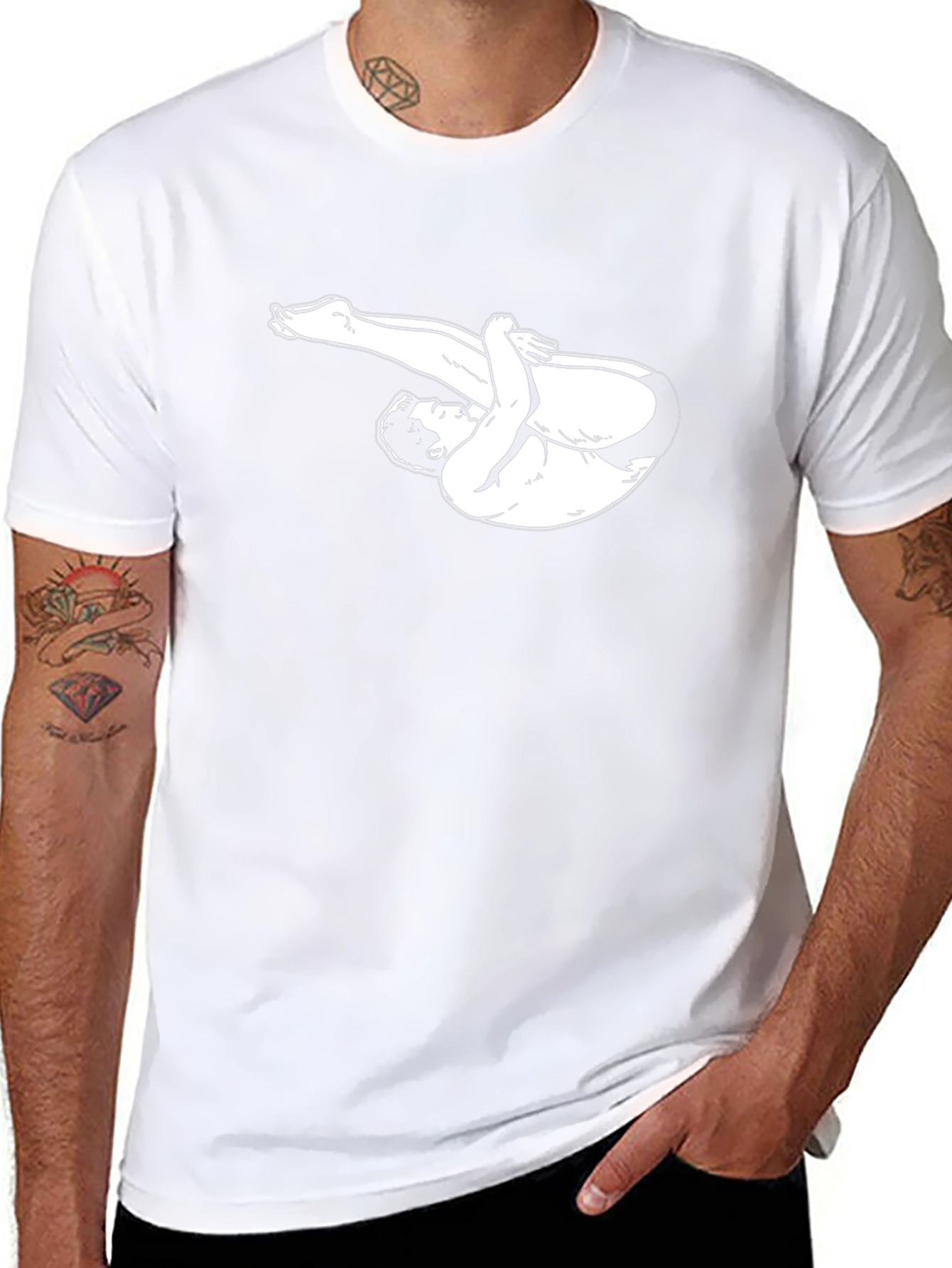 Diver Silhouette Black T-Shirt - Sporty Style