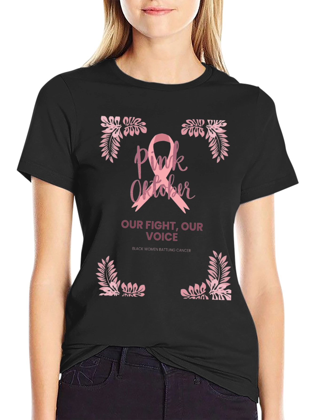 Pink October Breast Cancer Awareness Graphic Tee