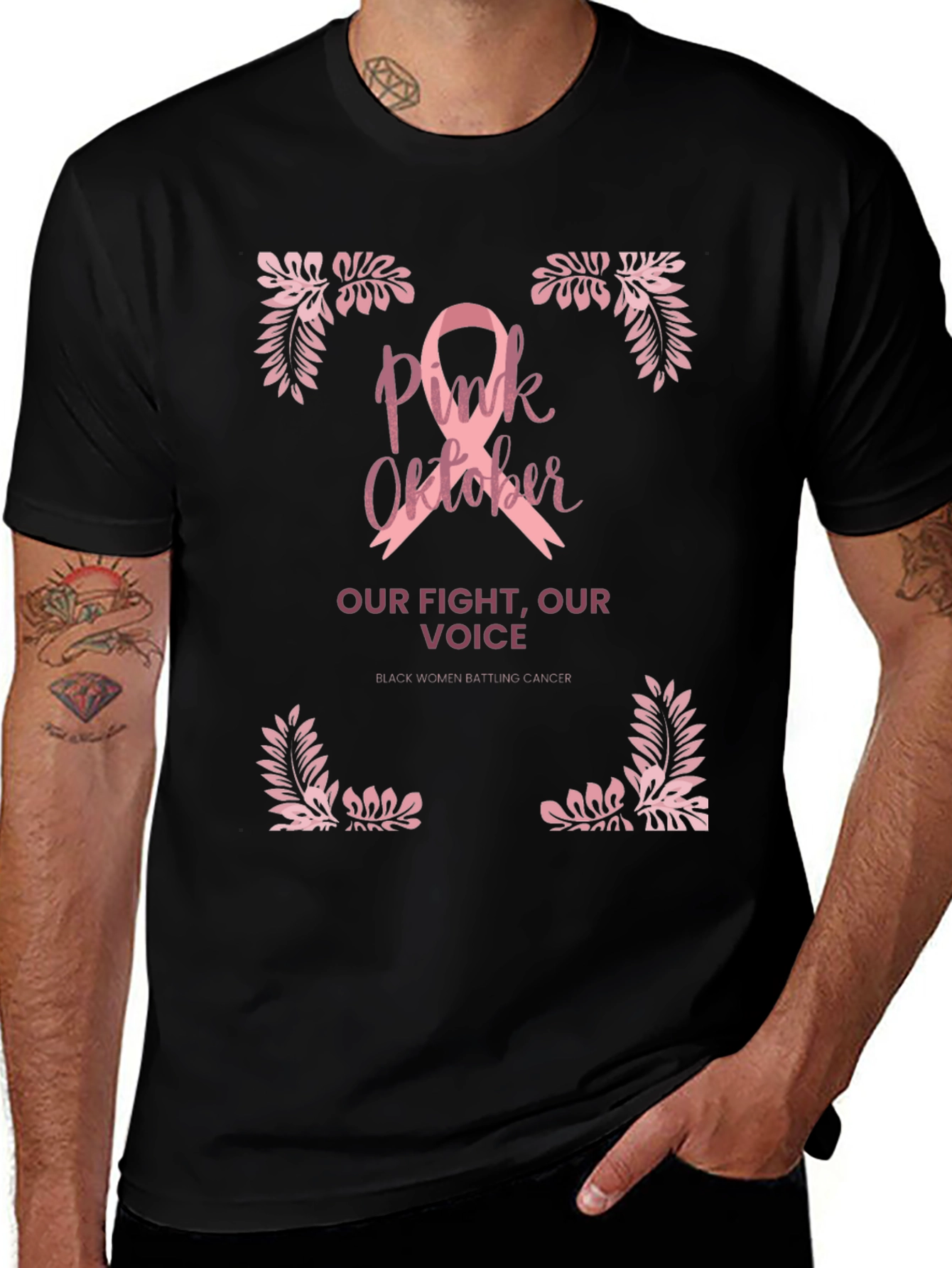 Pink October Breast Cancer Awareness Graphic Tee