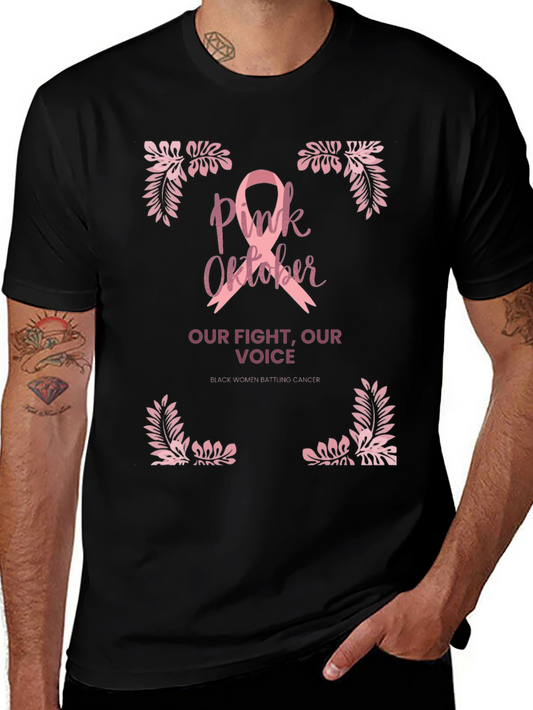 Pink October Breast Cancer Awareness Graphic Tee
