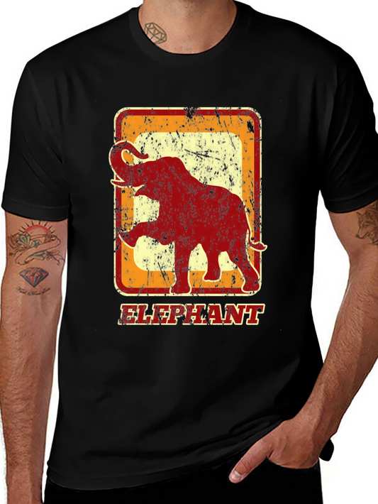 Vintage Elephant Graphic Print Tee