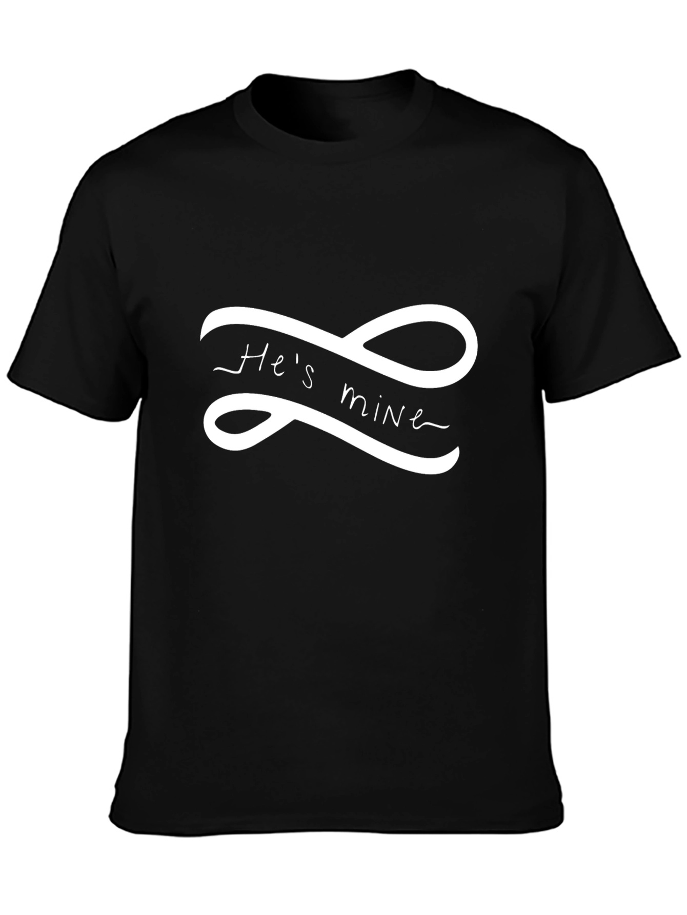 Hes Mine Graphic Tee - Black Crew Neck T-Shirt