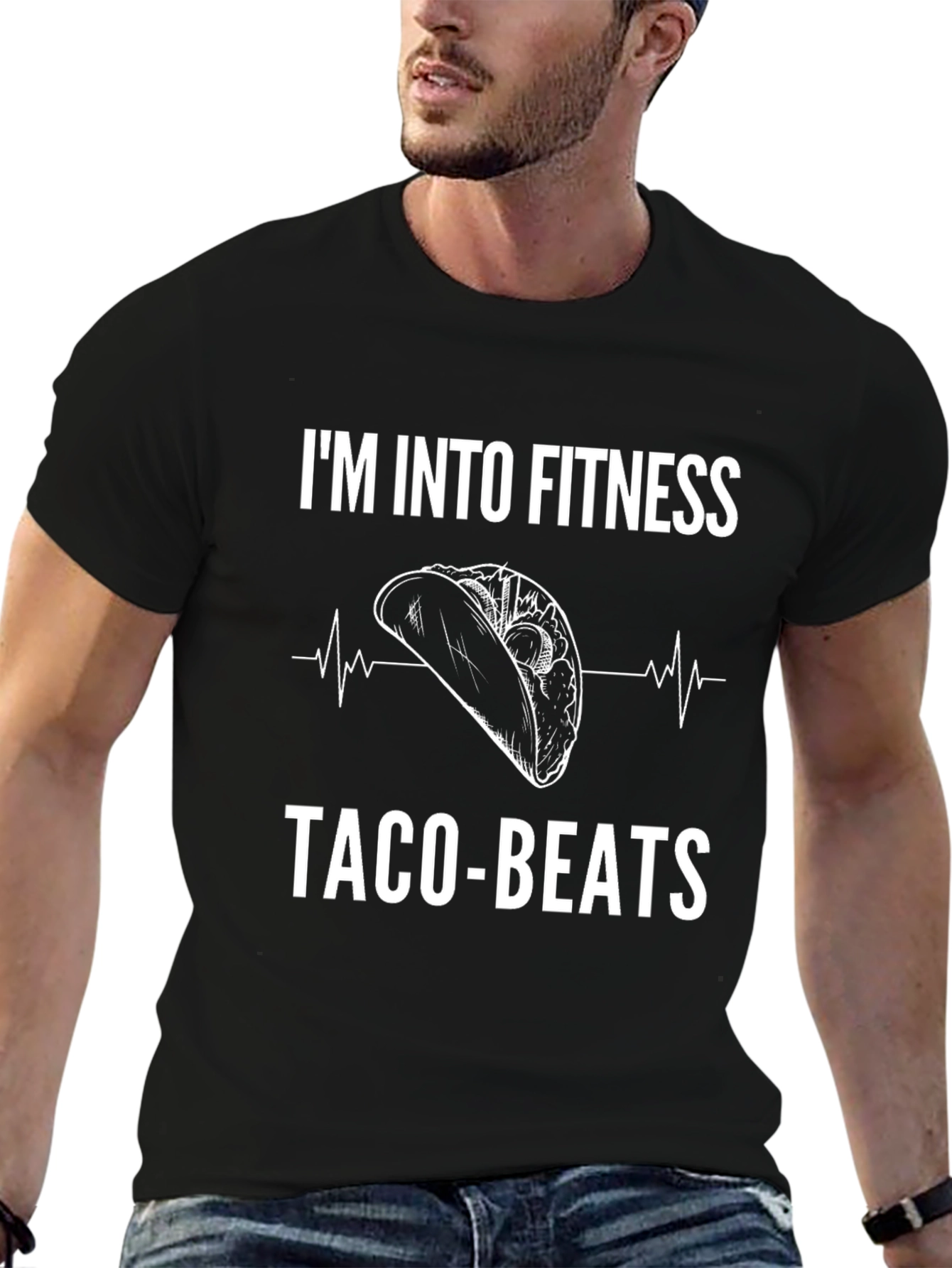Im Into Fitness Taco Beats Funny Graphic T-Shirt