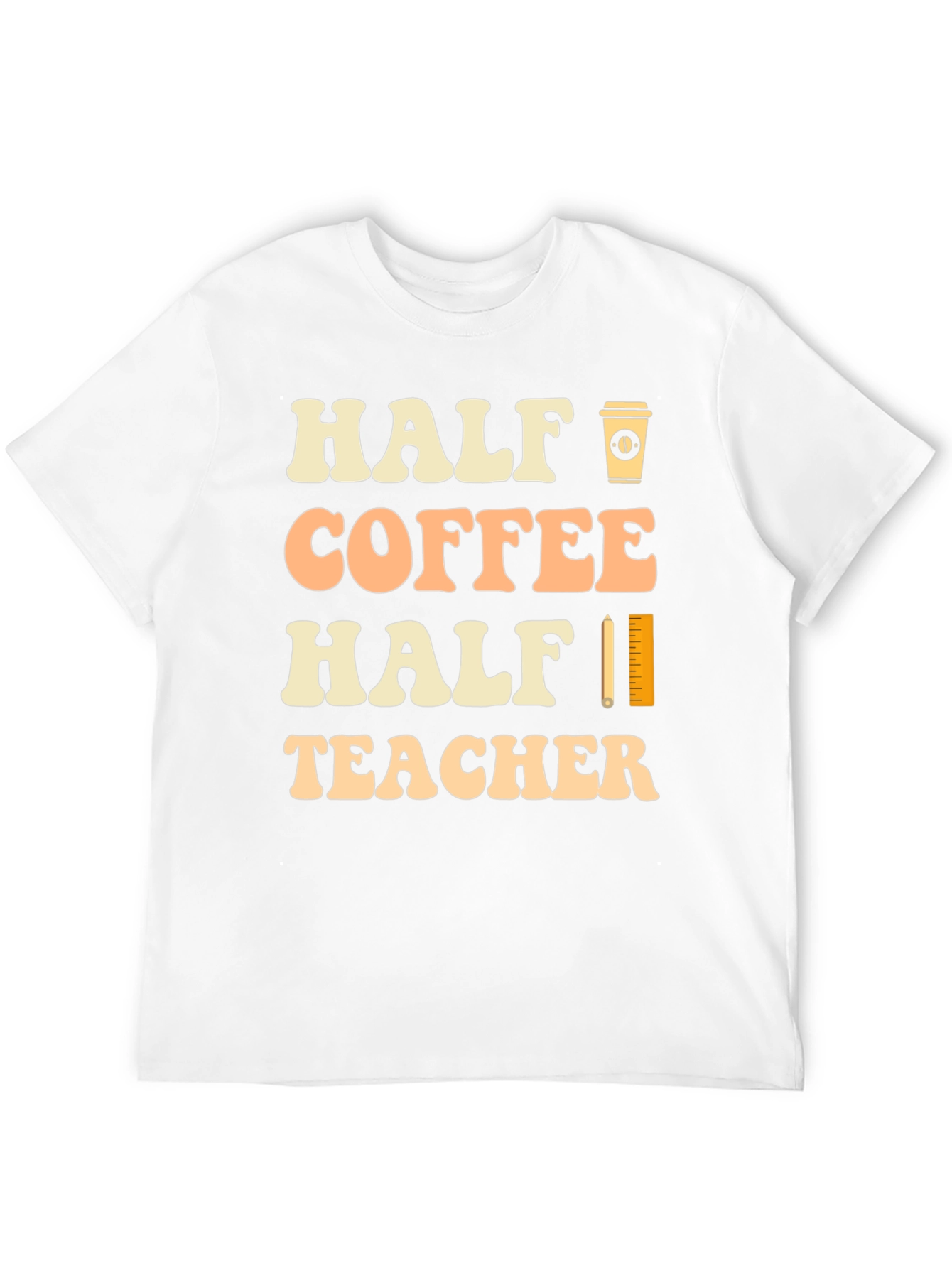 Half Coffee Half Teacher Black Graphic T-Shirt