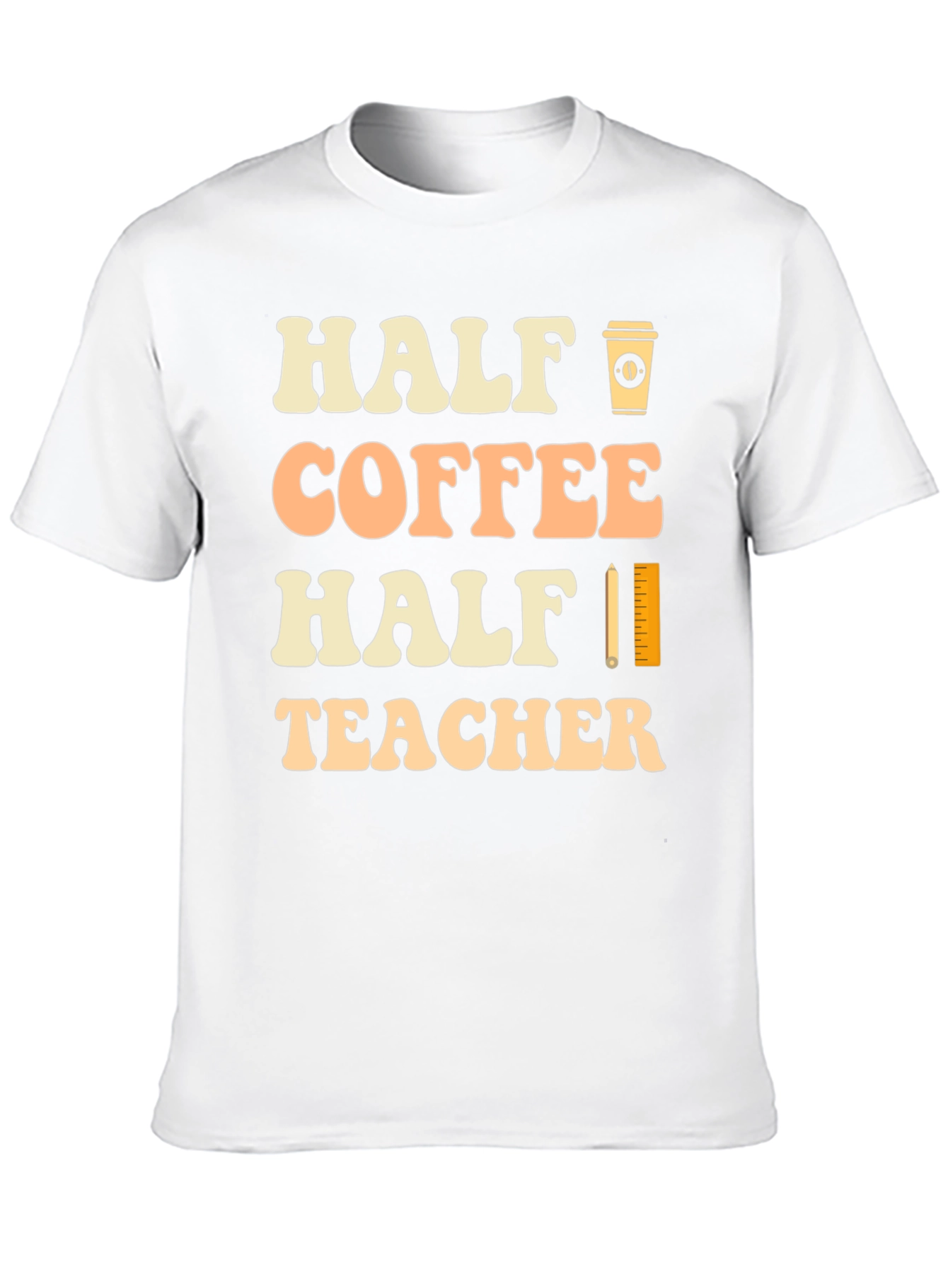 Half Coffee Half Teacher Black Graphic T-Shirt