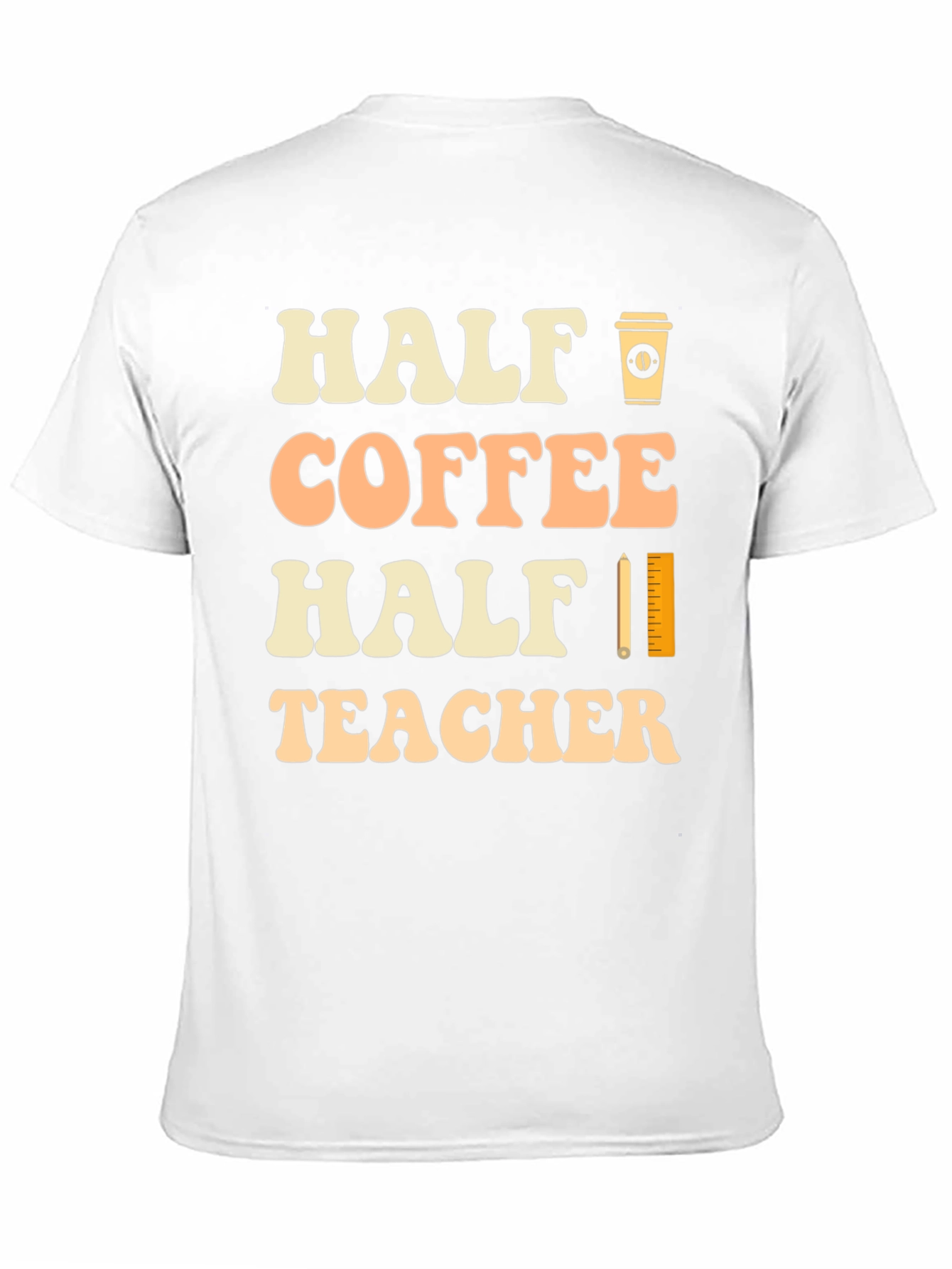 Half Coffee Half Teacher Black Graphic T-Shirt