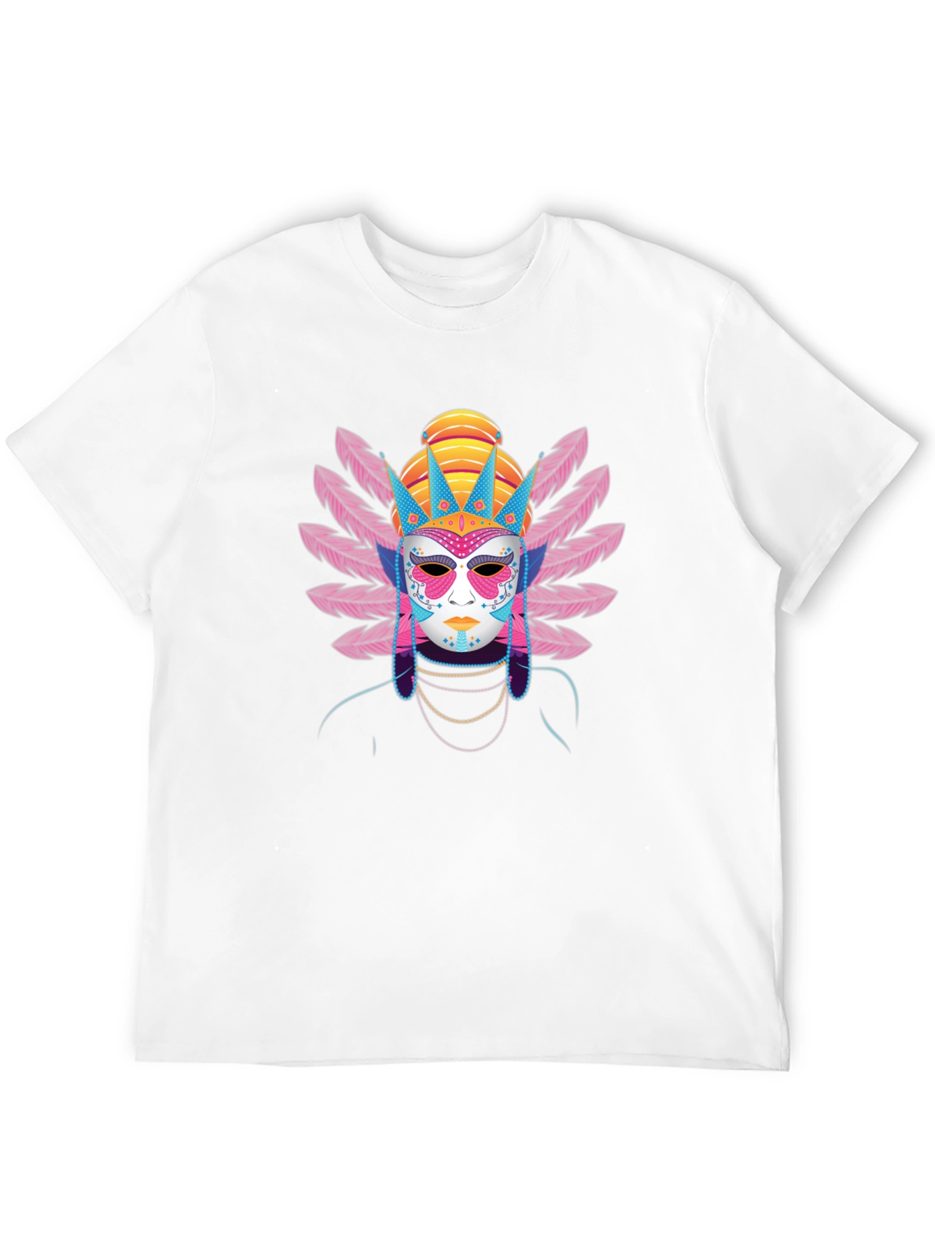 Masked Festival Graphic Tee - Unique Design