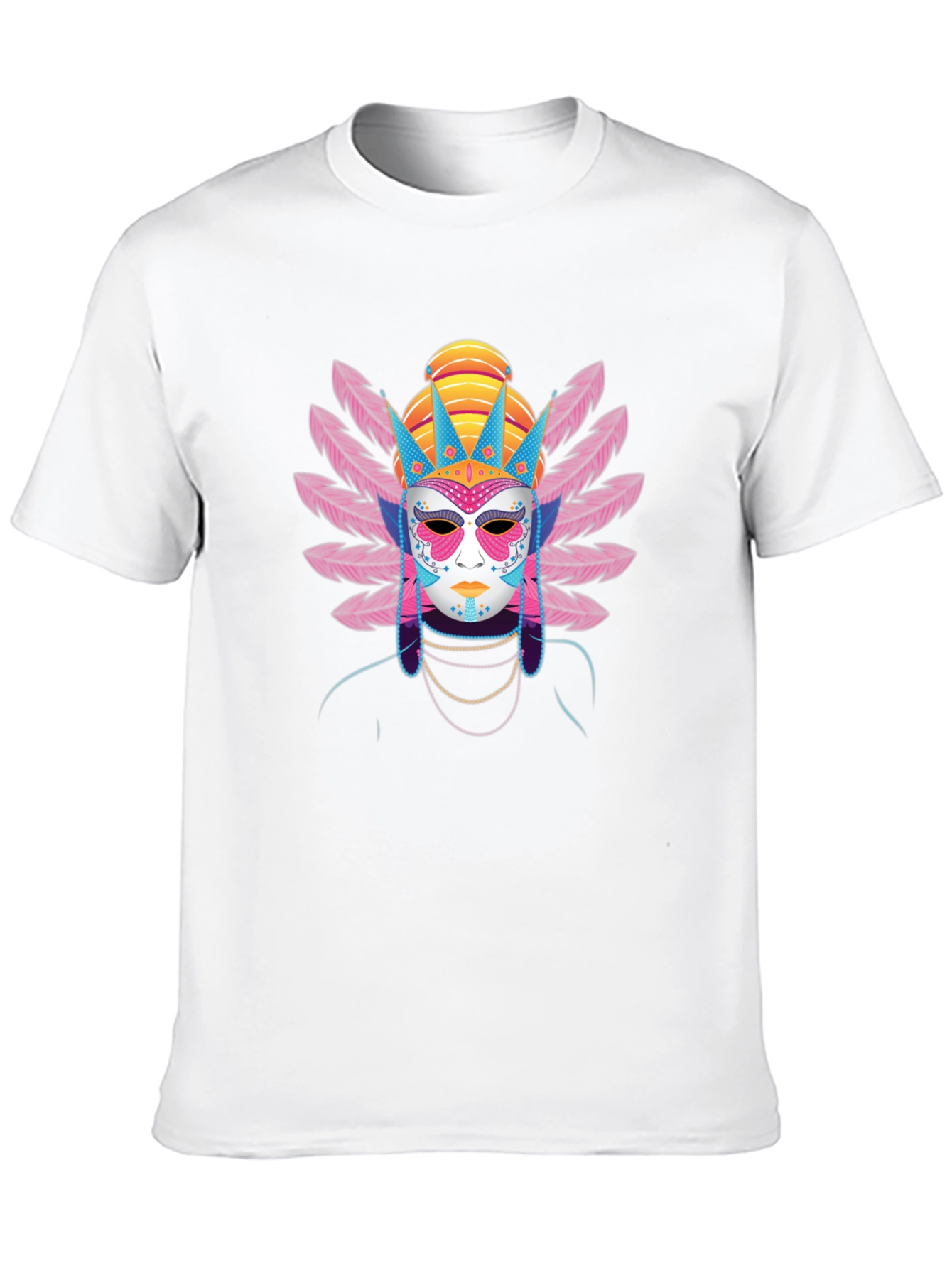 Masked Festival Graphic Tee - Unique Design