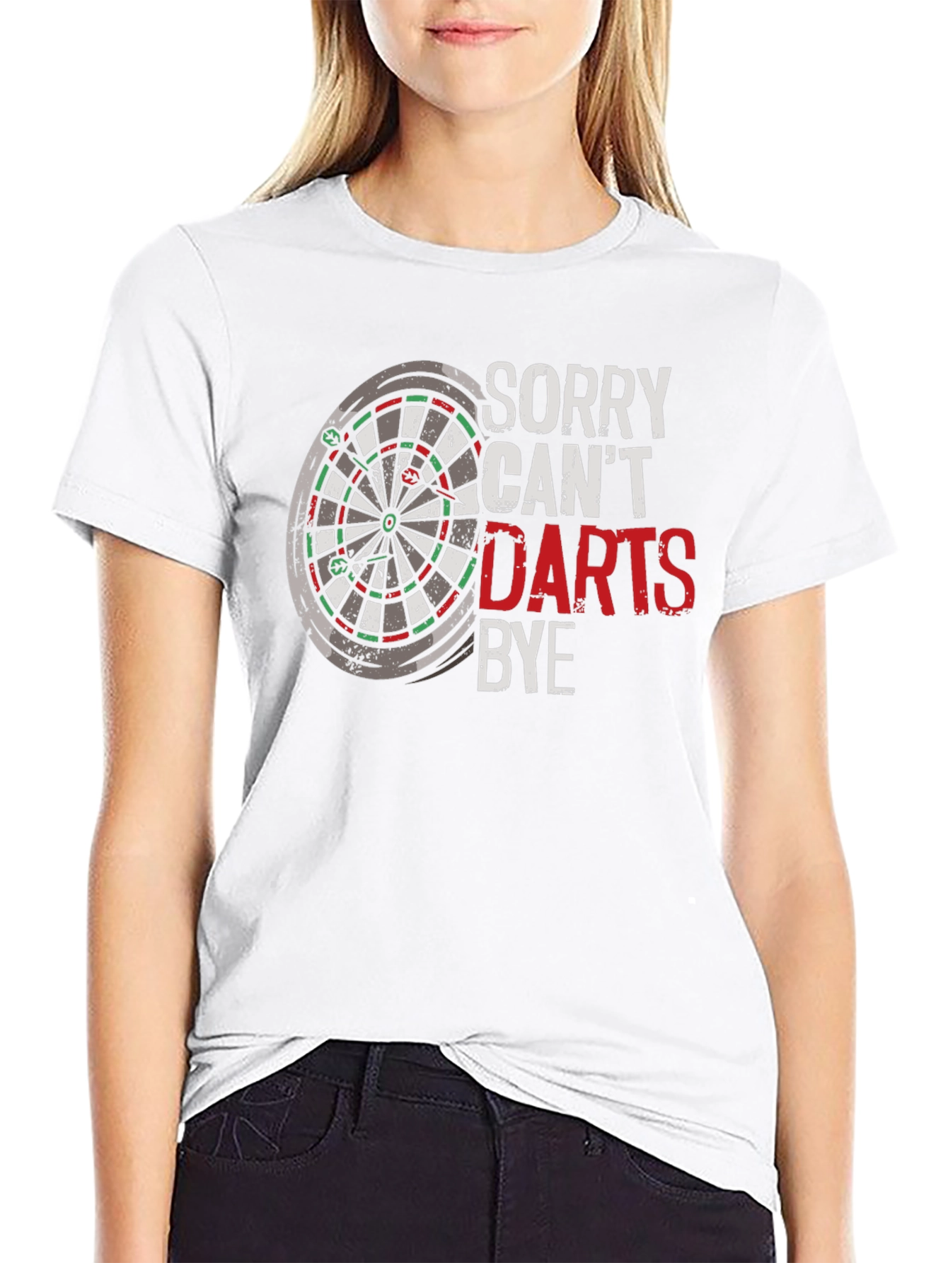 Sorry Cant Darts Bye Black T-Shirt