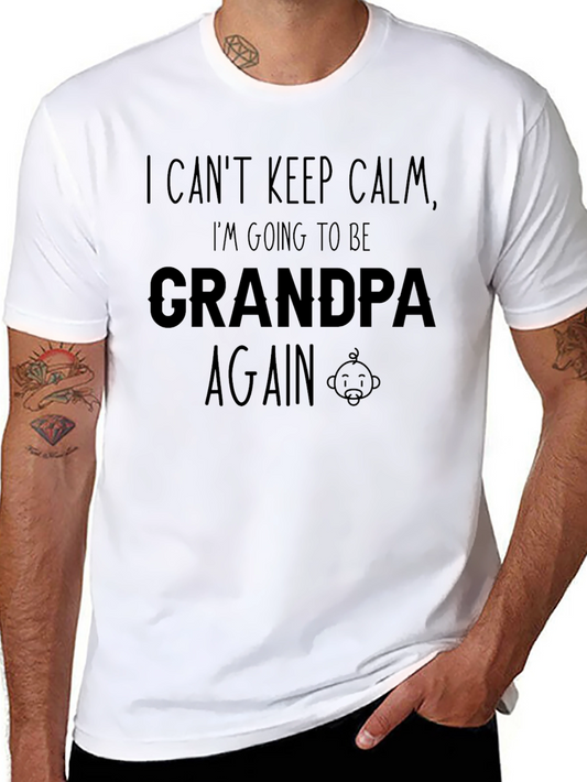 Grandpa Again T-Shirt Funny Pregnancy Announcement