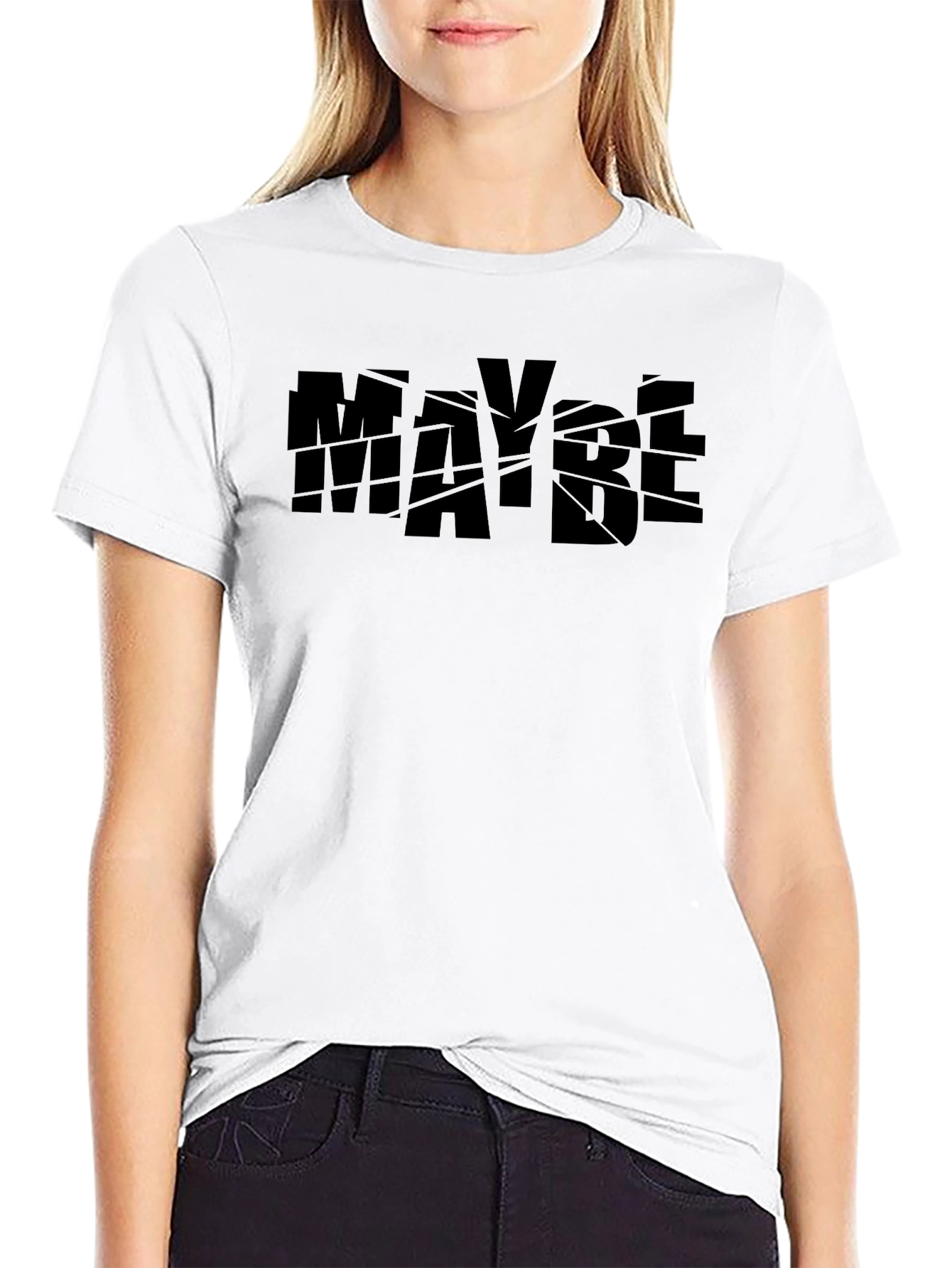 Maybe Graphic Tee - Bold Black Cotton T-Shirt