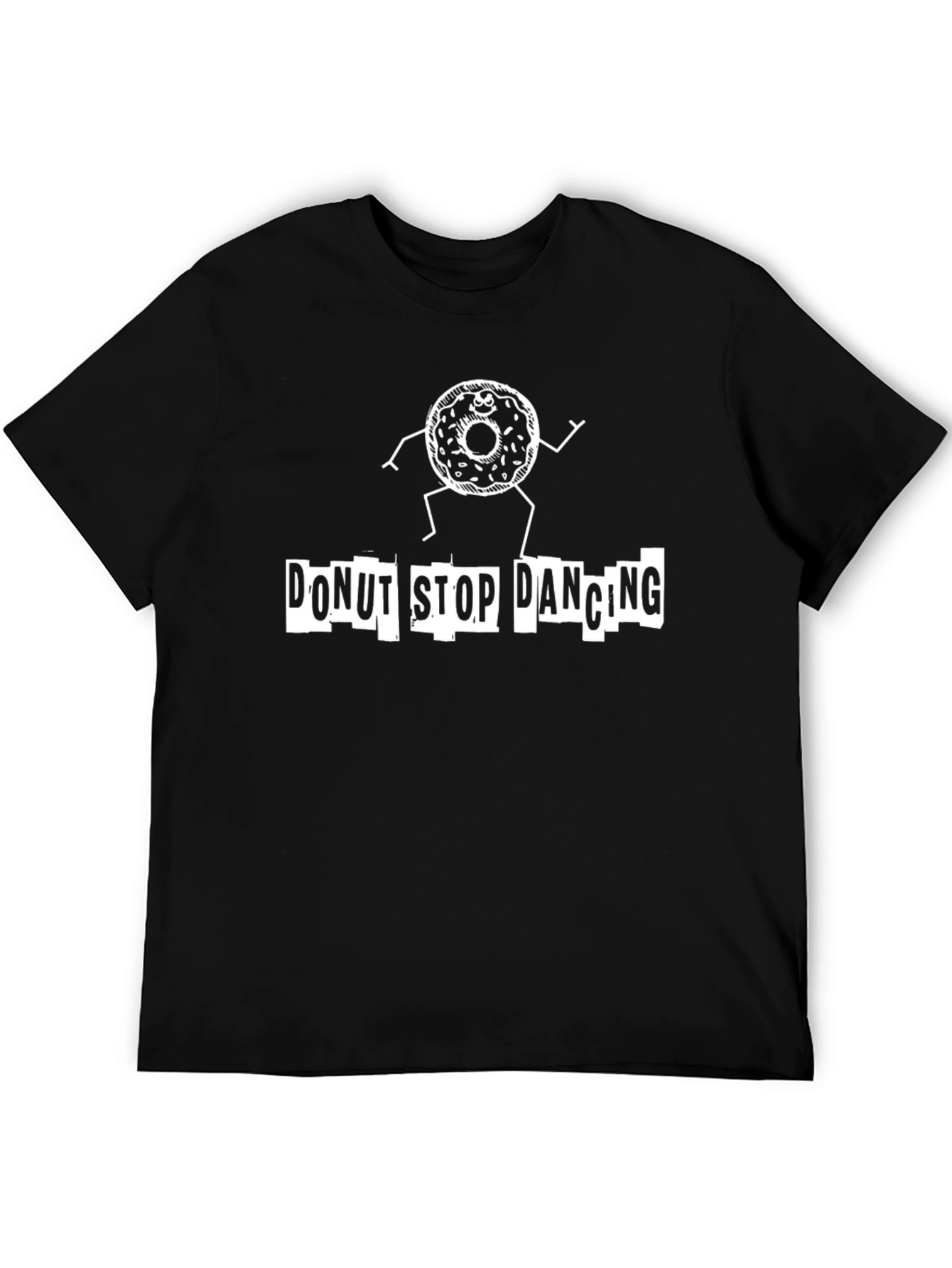 Donut Stop Dancing Graphic T-Shirt - Black