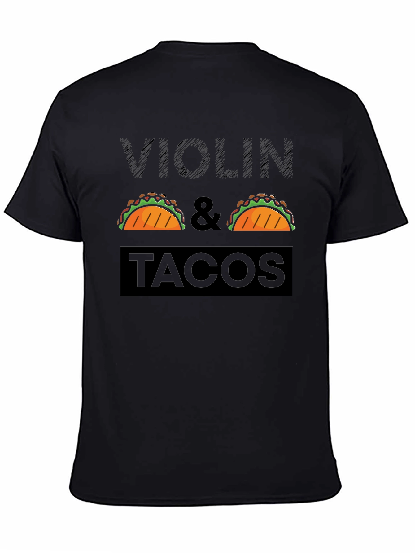 Violin & Tacos Black Graphic Tee