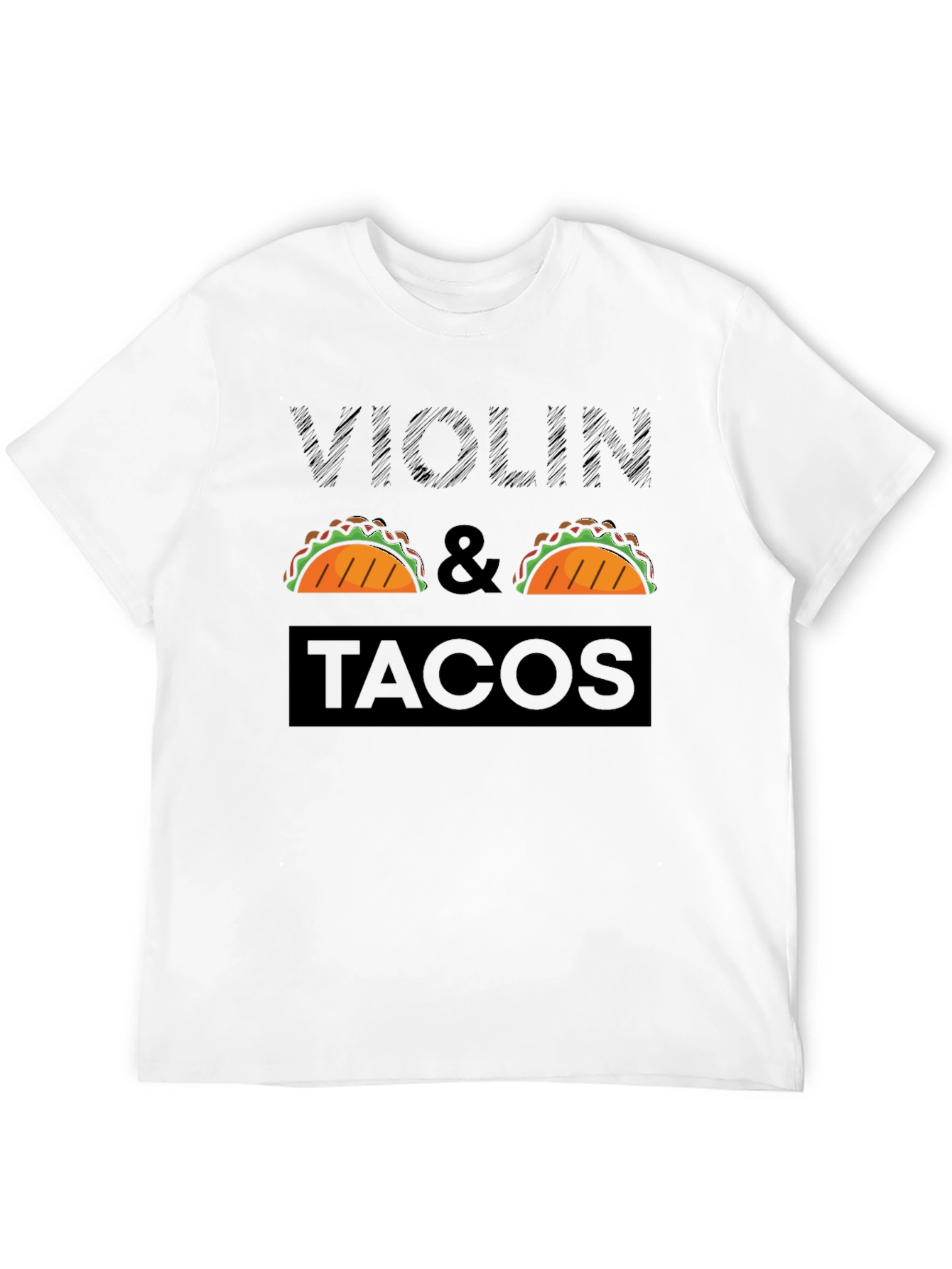 Violin & Tacos Black Graphic Tee