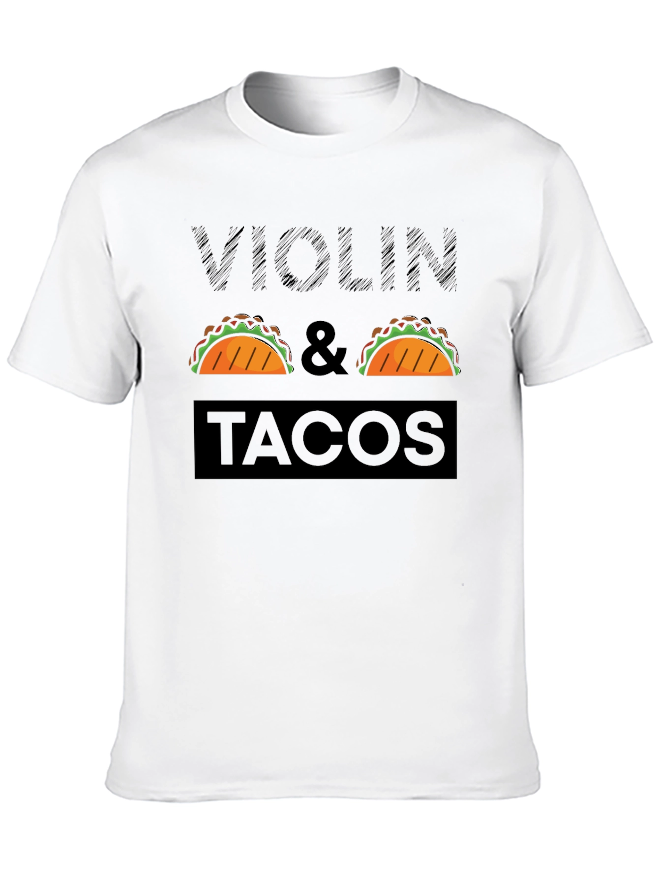 Violin & Tacos Black Graphic Tee