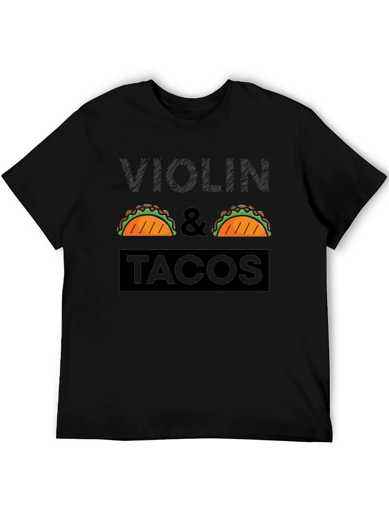 Violin & Tacos Black Graphic Tee