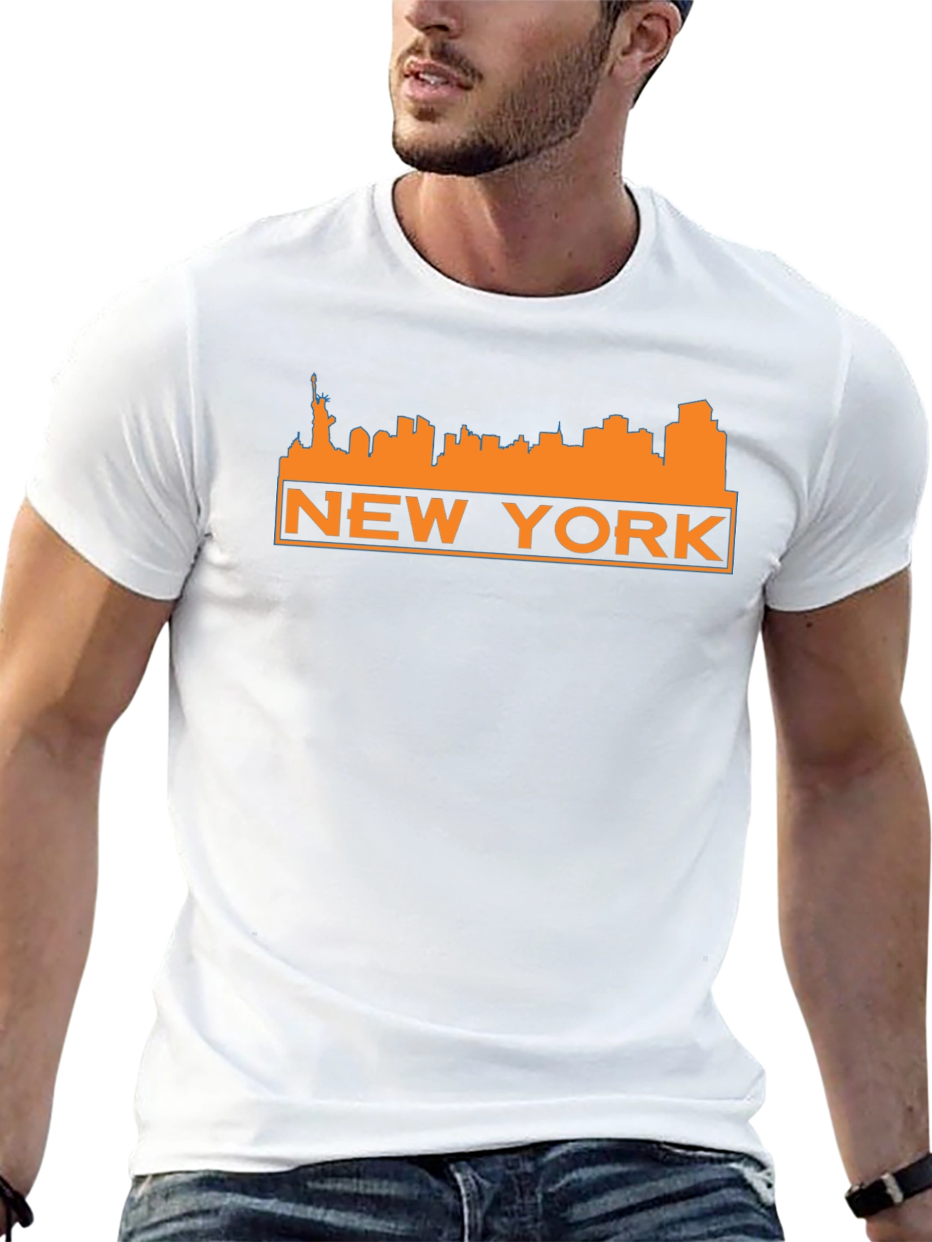 New York Skyline Graphic Tee - Black