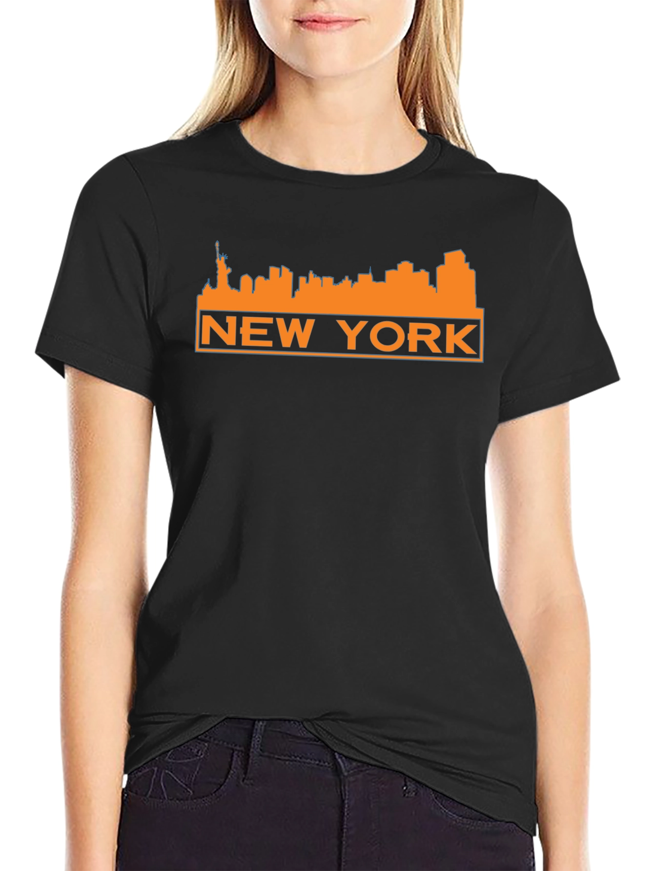 New York Skyline Graphic Tee - Black