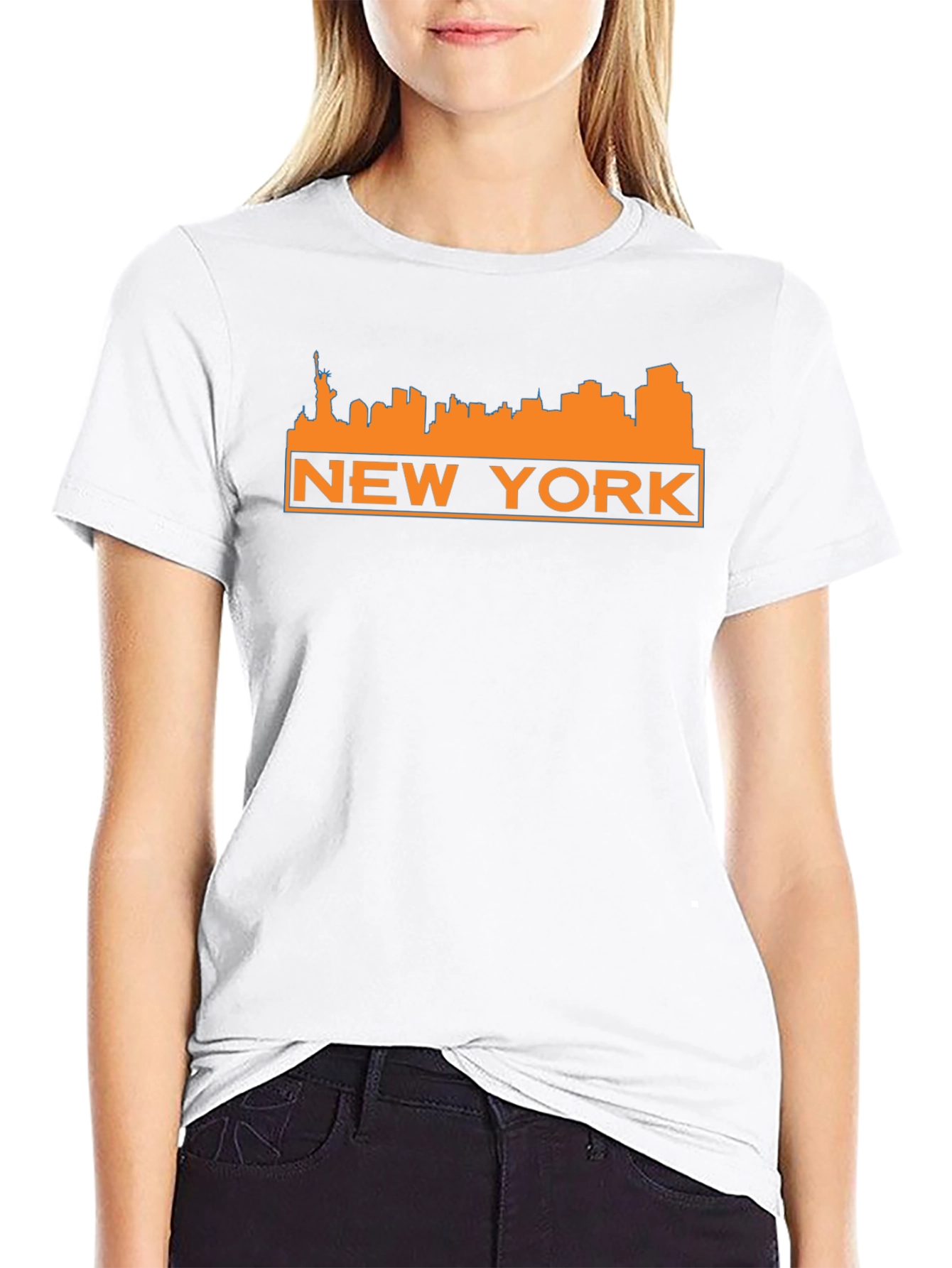 New York Skyline Graphic Tee - Black