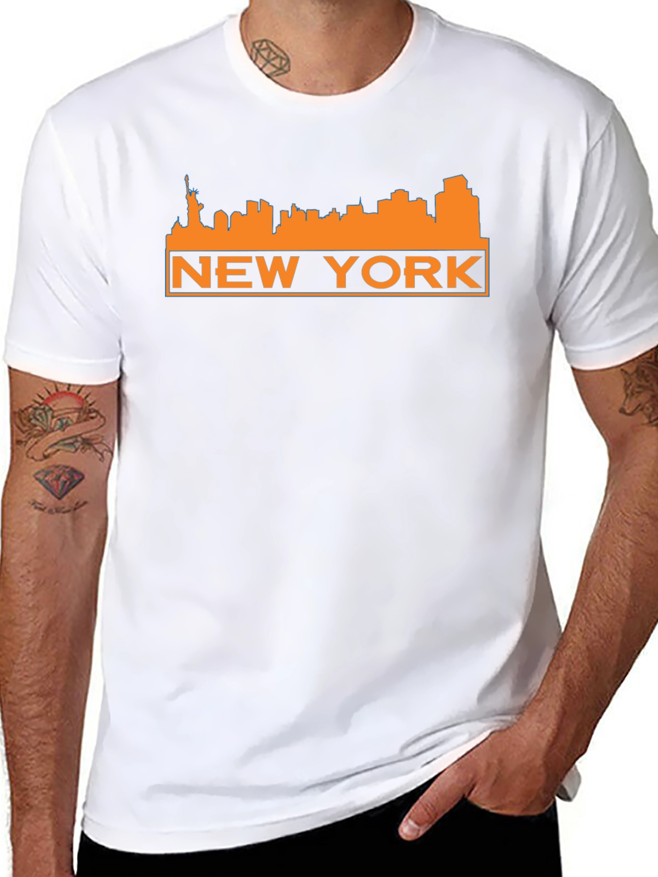 New York Skyline Graphic Tee - Black