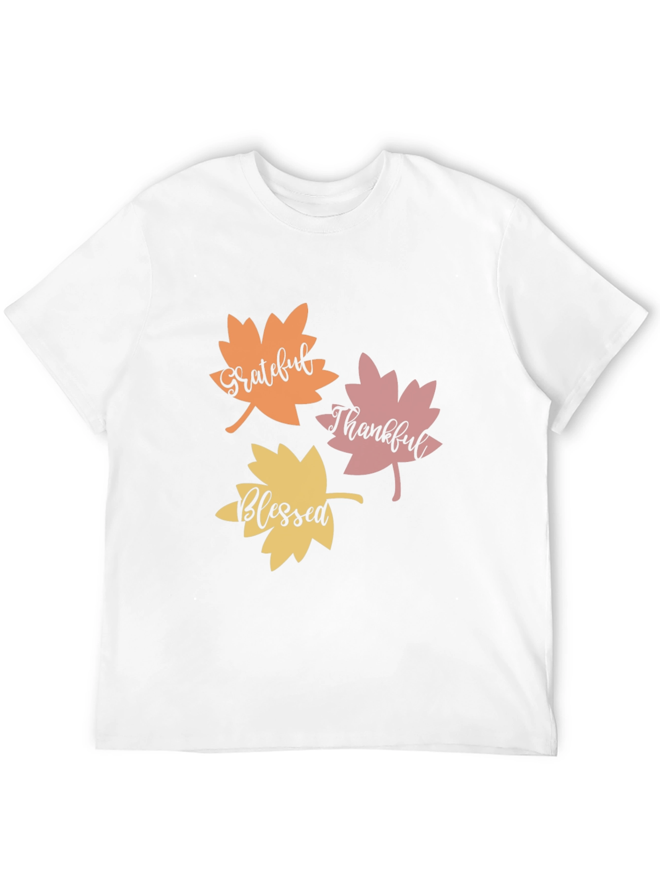 Grateful Thankful Blessed Fall Leaves T-Shirt