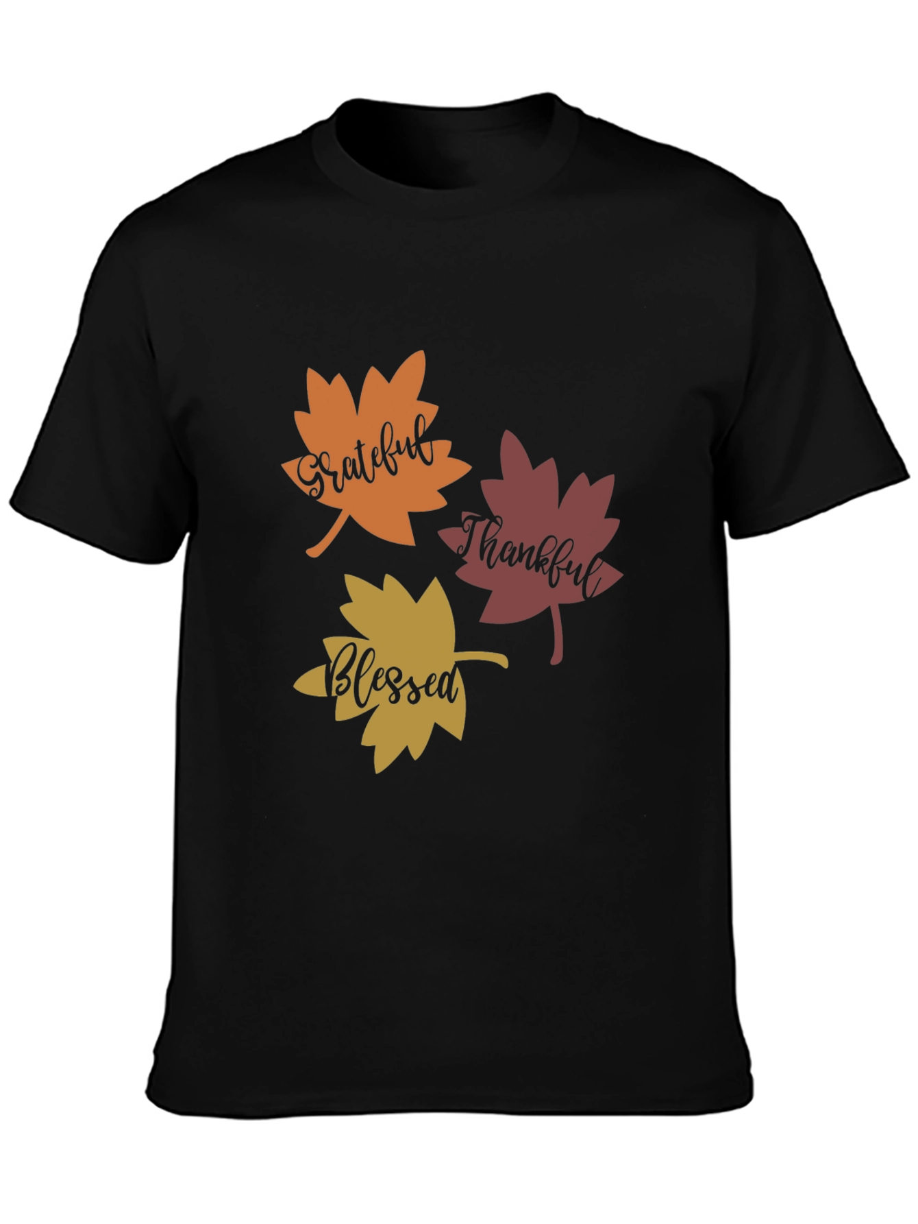 Grateful Thankful Blessed Fall Leaves T-Shirt