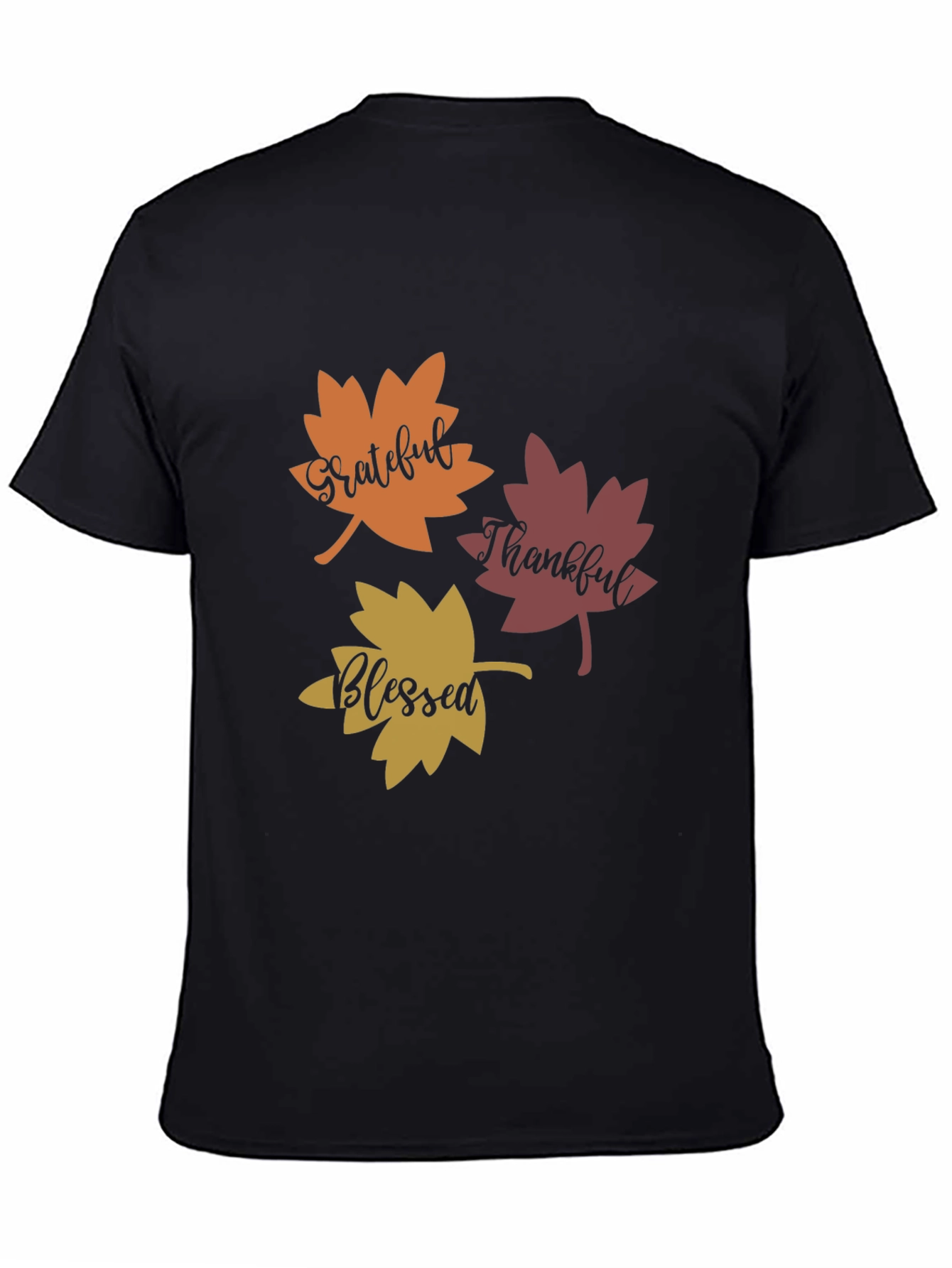 Grateful Thankful Blessed Fall Leaves T-Shirt