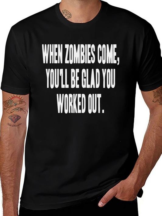 When Zombies Come Workout T-Shirt - Black