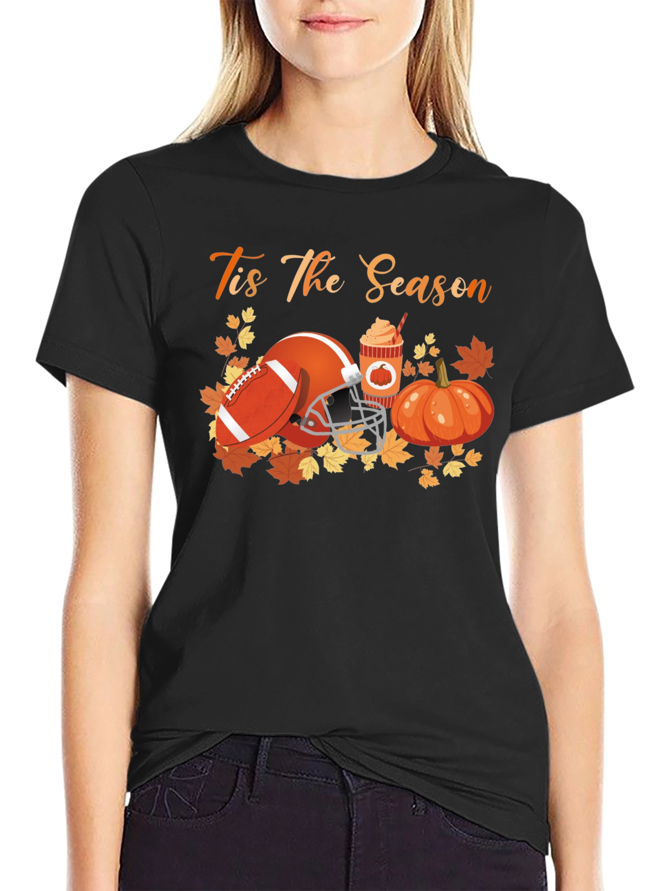 Tis The Season Football Pumpkin Spice T-Shirt