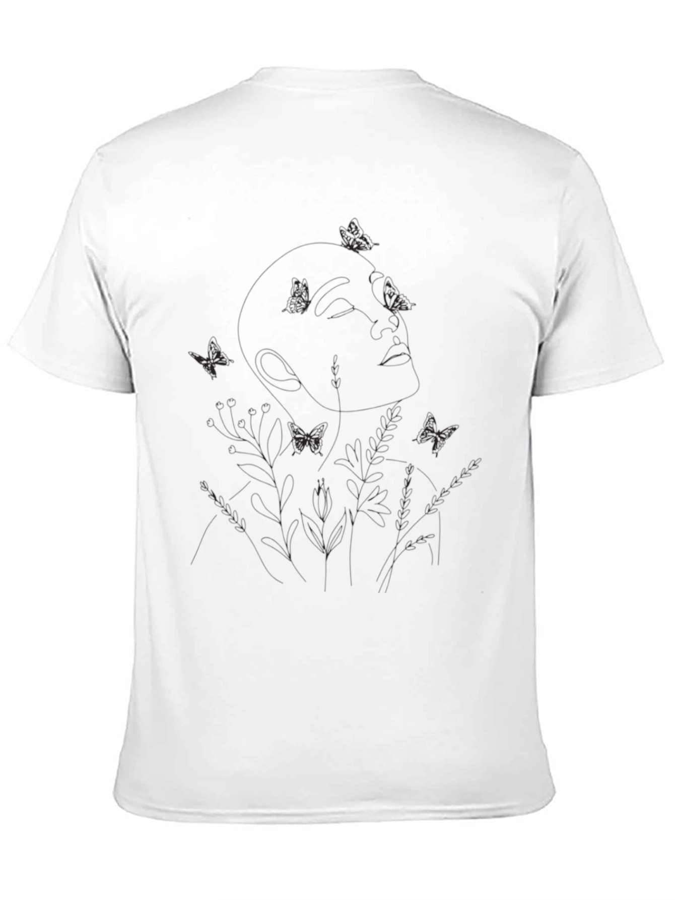 Botanical Woman Line Art Graphic Tee