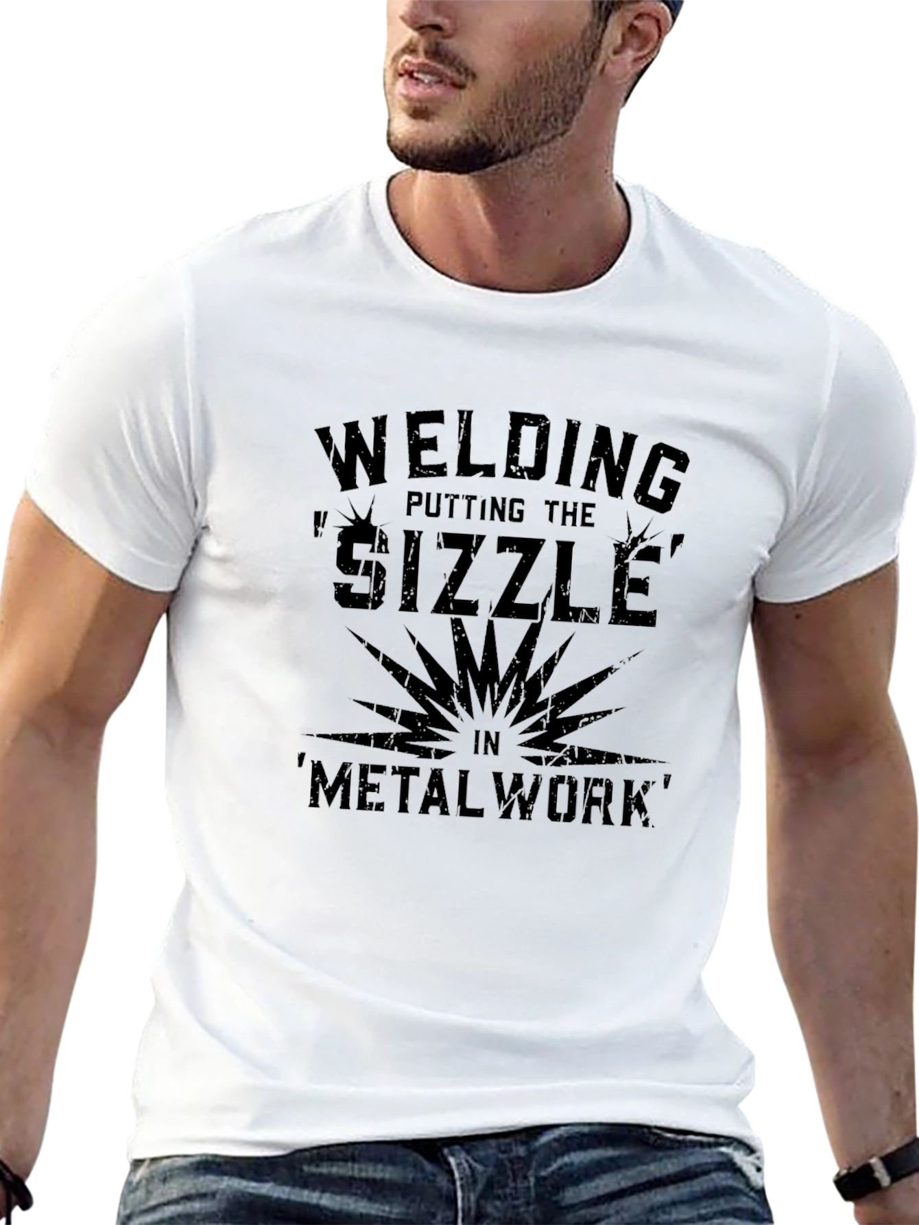 Welding Sizzle Metalwork Black T-Shirt