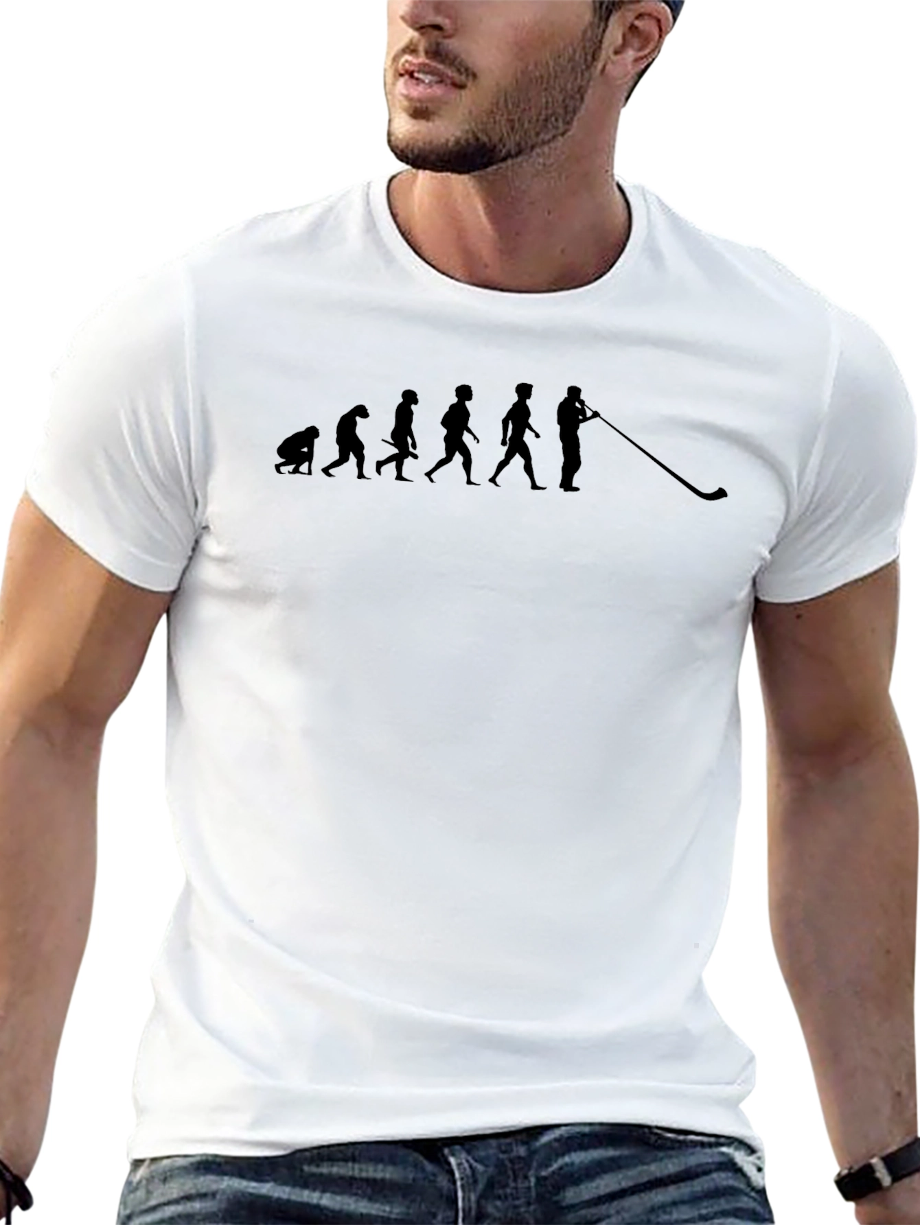 Evolution of Alphorn Player T-Shirt - Black