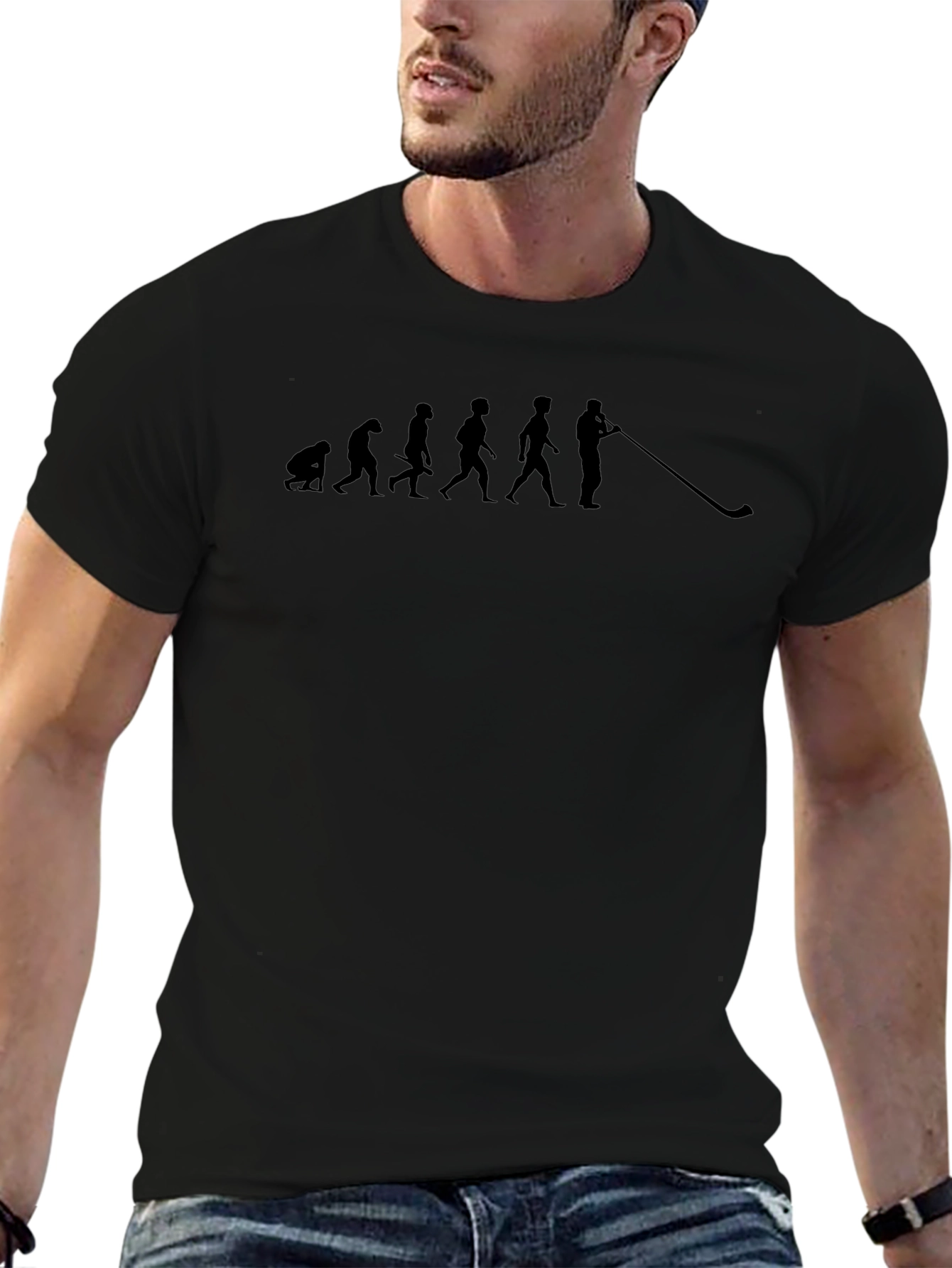Evolution of Alphorn Player T-Shirt - Black