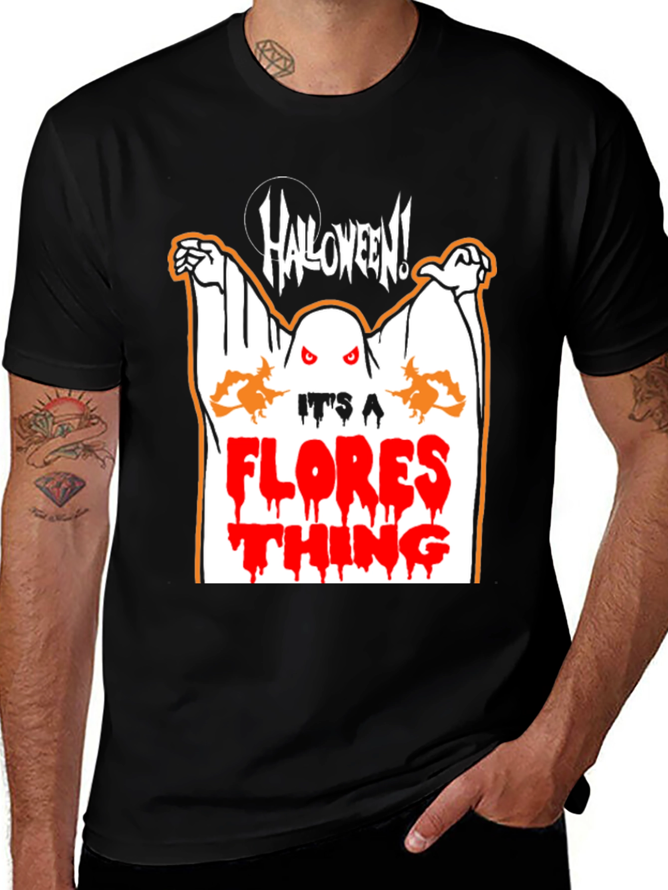 Halloween Ghost Flores T-Shirt