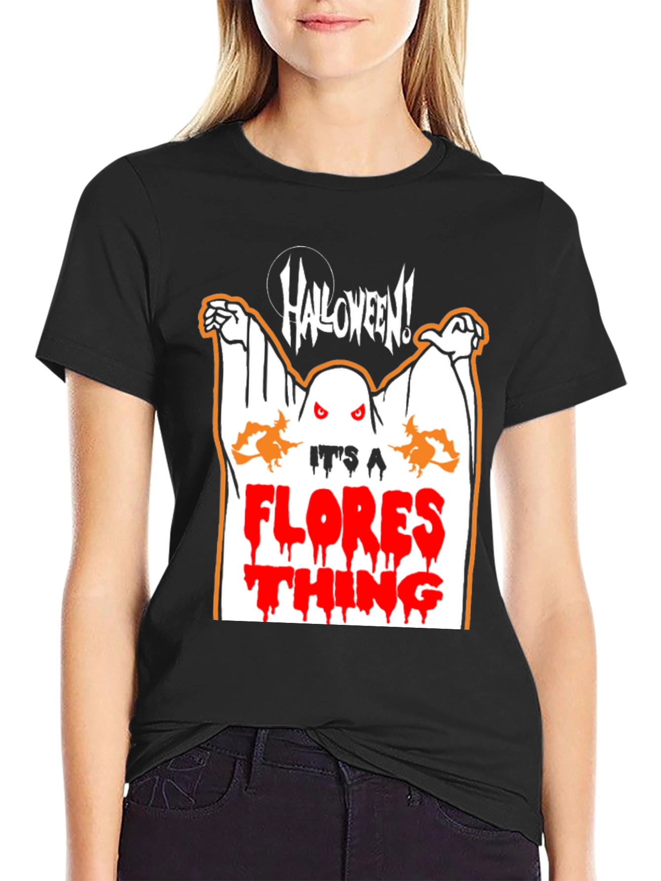 Halloween Ghost Flores T-Shirt