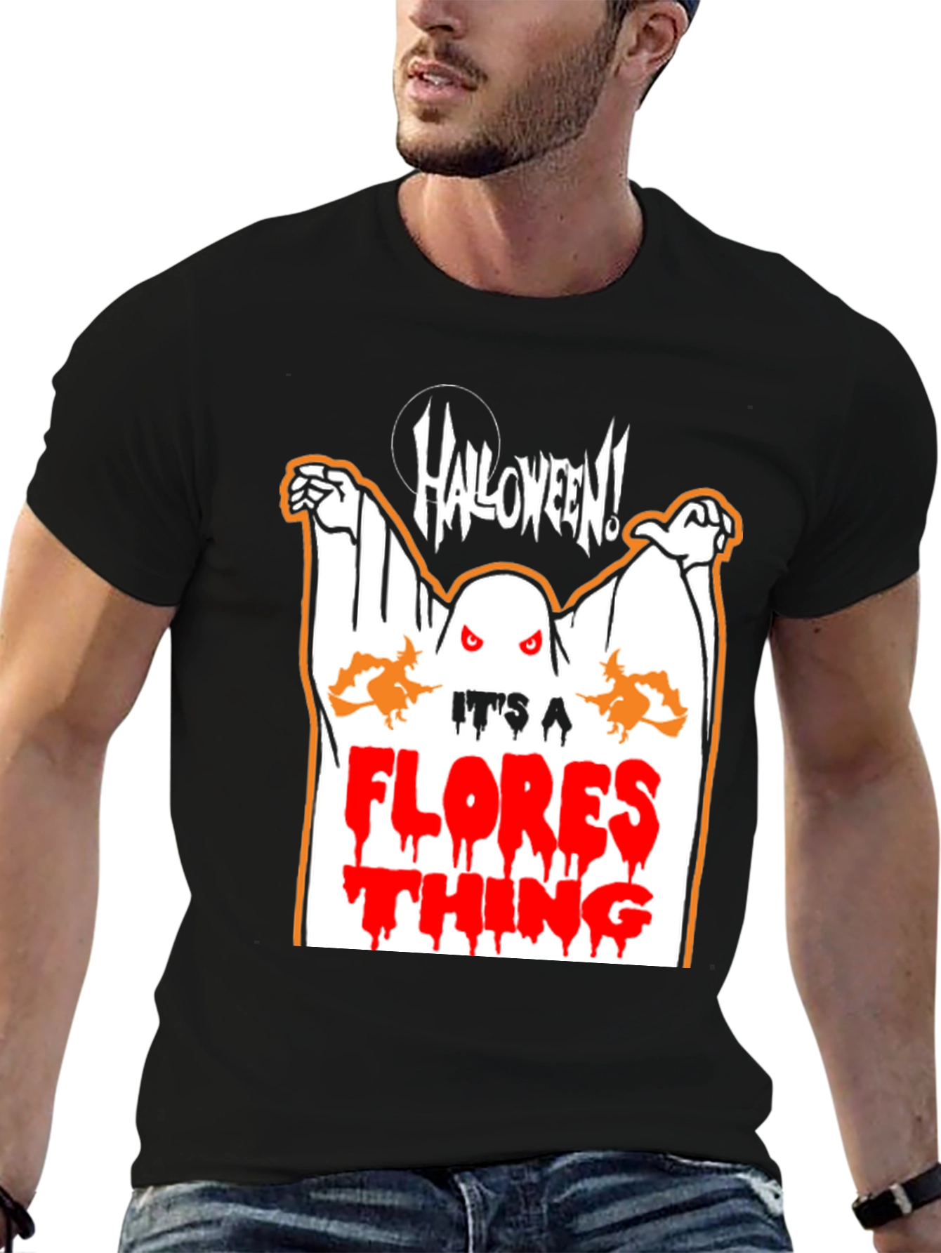 Halloween Ghost Flores T-Shirt