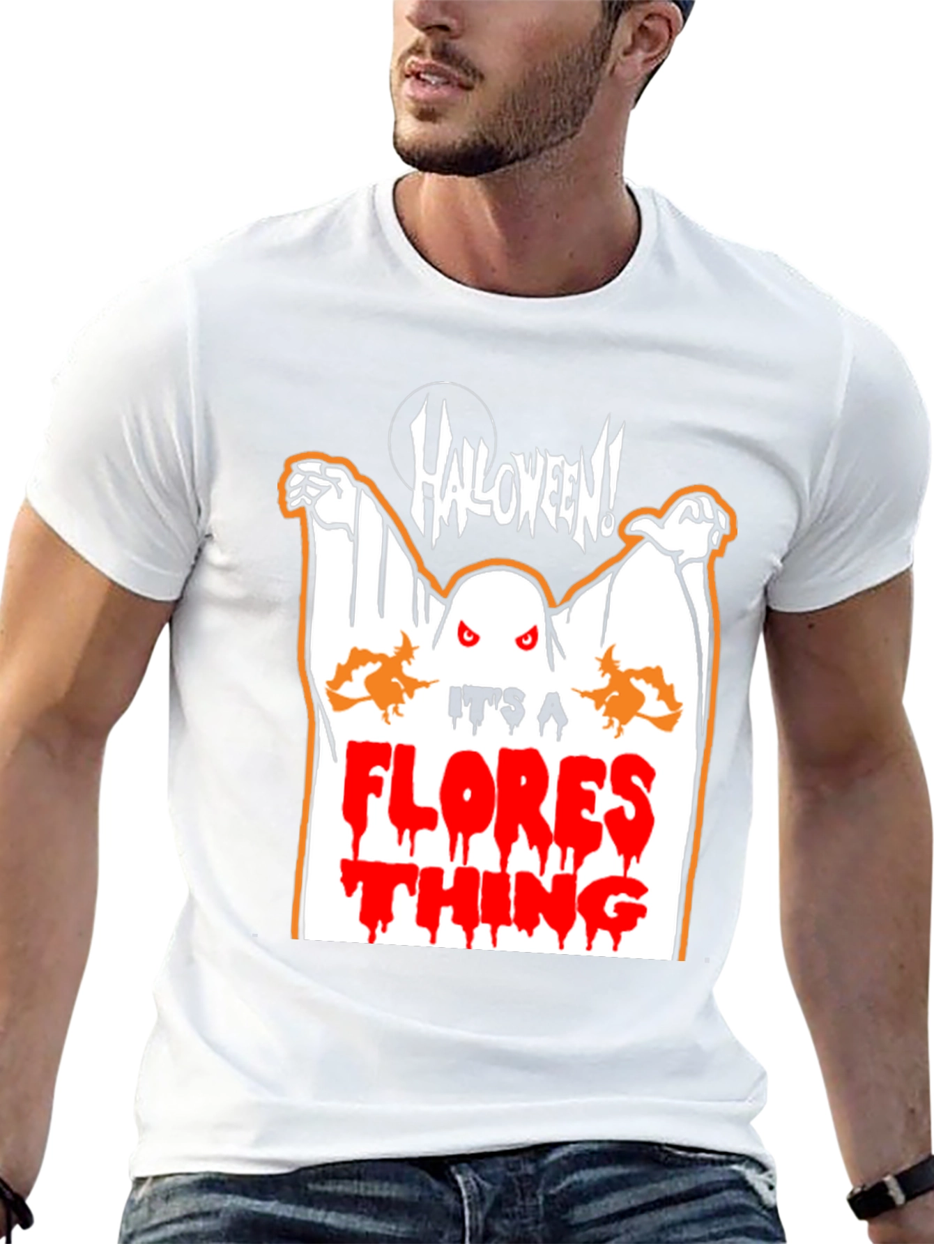 Halloween Ghost Flores T-Shirt