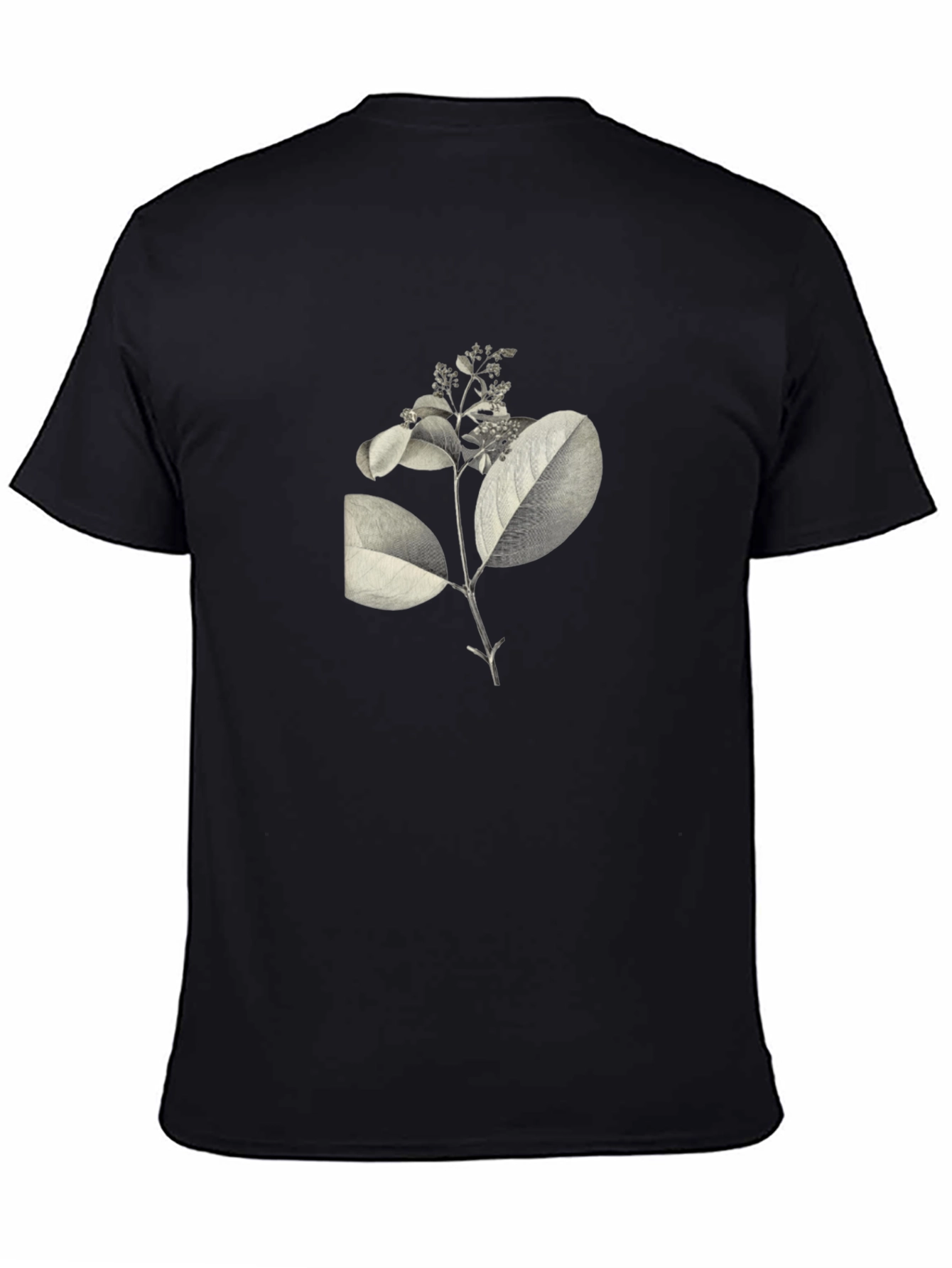 Botanical Print Black T-Shirt