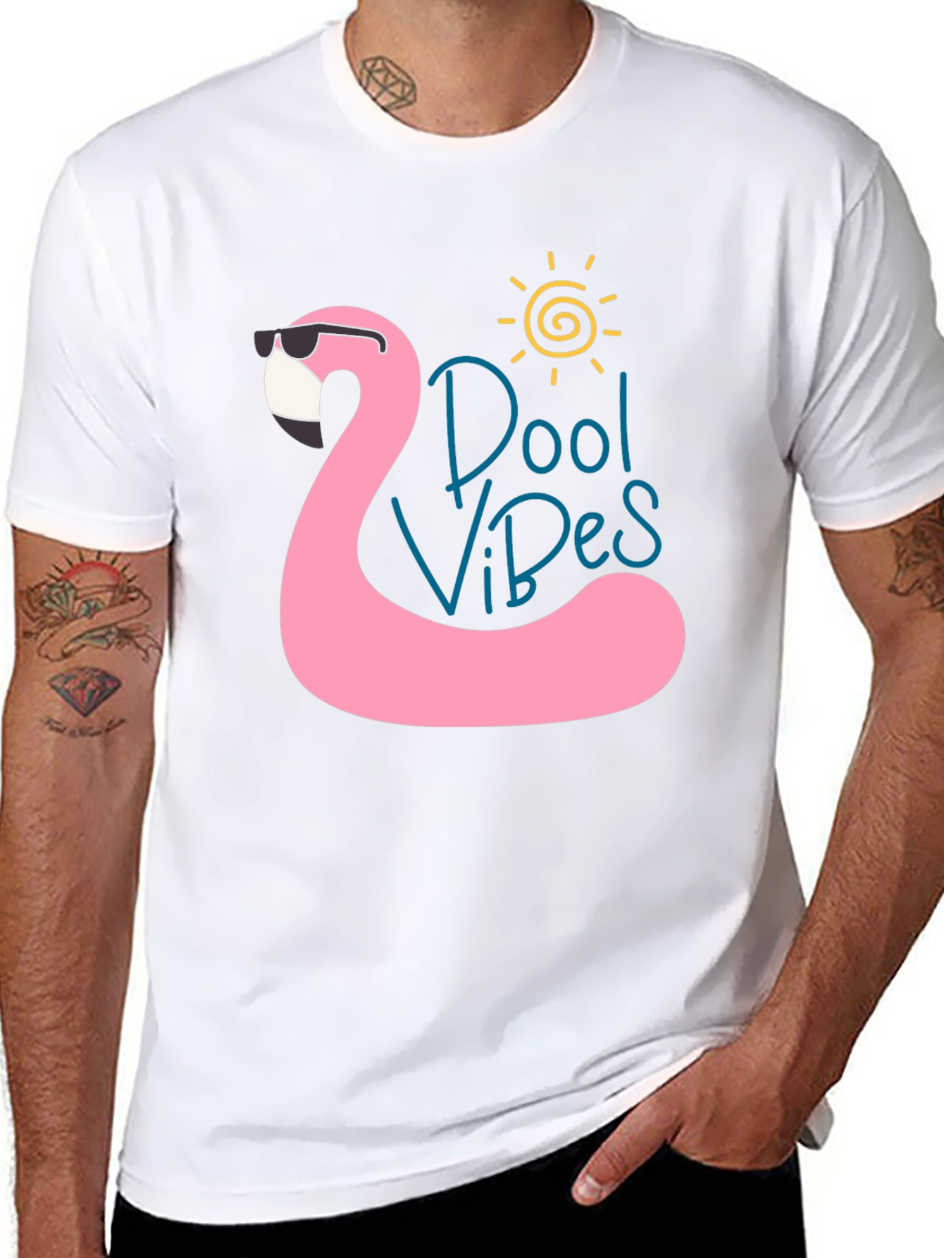 Cool Vibes Flamingo Black T-Shirt